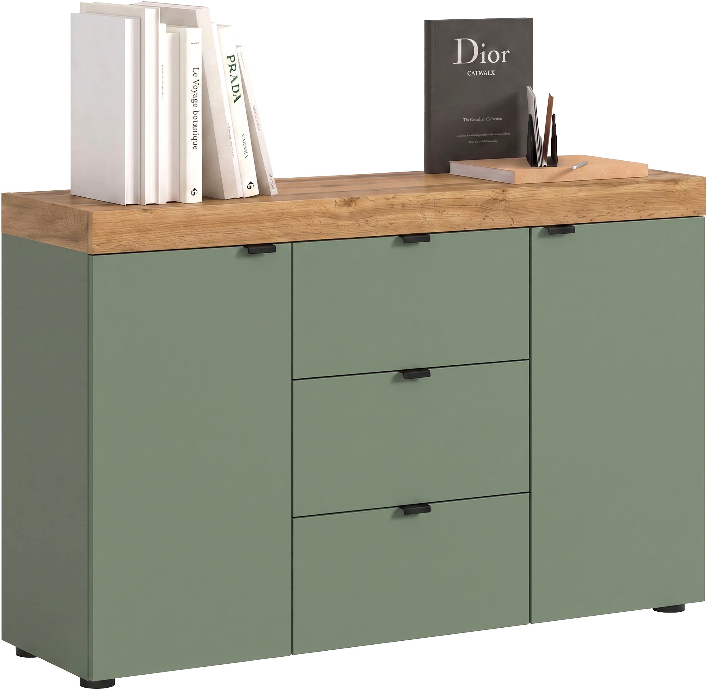 OTTO home Sideboard "MAMBO II, Breite 125 cm, 2 Türen, 3 Schubkästen" 1 Stk. tlg. Sideboard, Kommode, Wohnzimmer, Flur, Arbeitszimmer