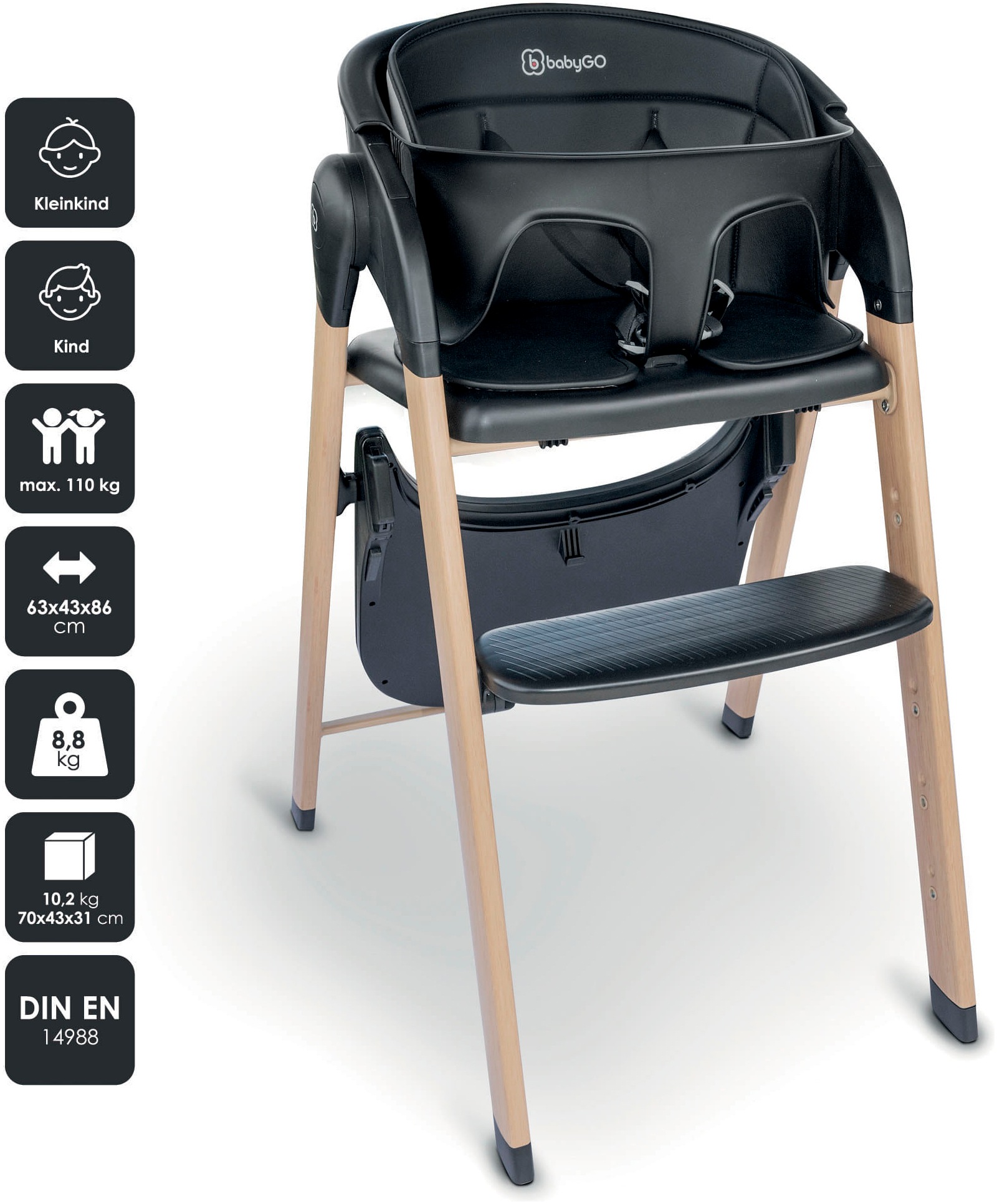 Thumbnail - BabyGo Kombihochstuhl "Levels" () inklusive Wippe