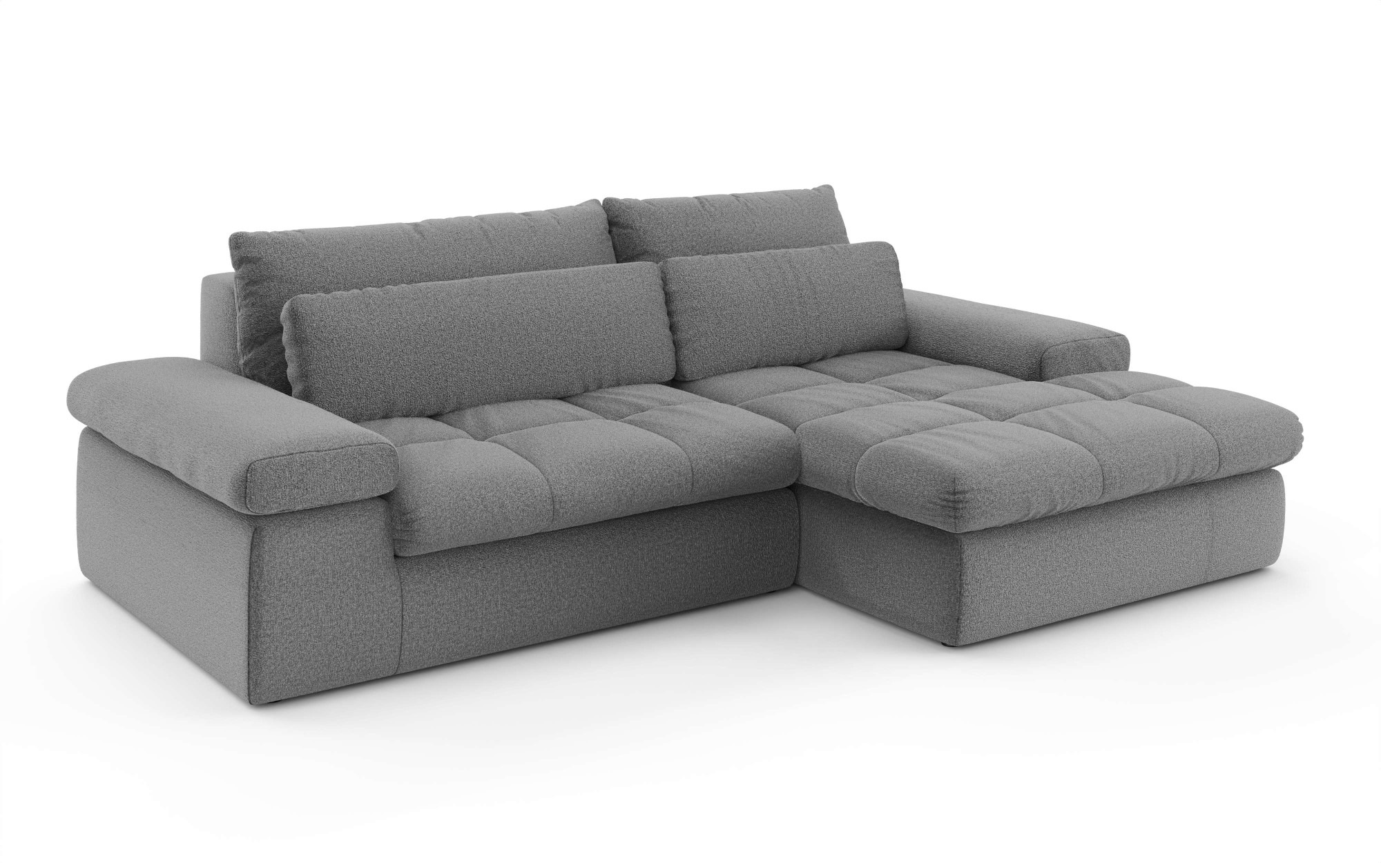 Home affaire Ecksofa »ALVERIE mit Recamiere, moderne Steppung, Maße: B/T/H 274/203/106 cm«, L-Form mit Wellenunterfederung, mit 4 Rückenkissen, pflegeleicht Stoff