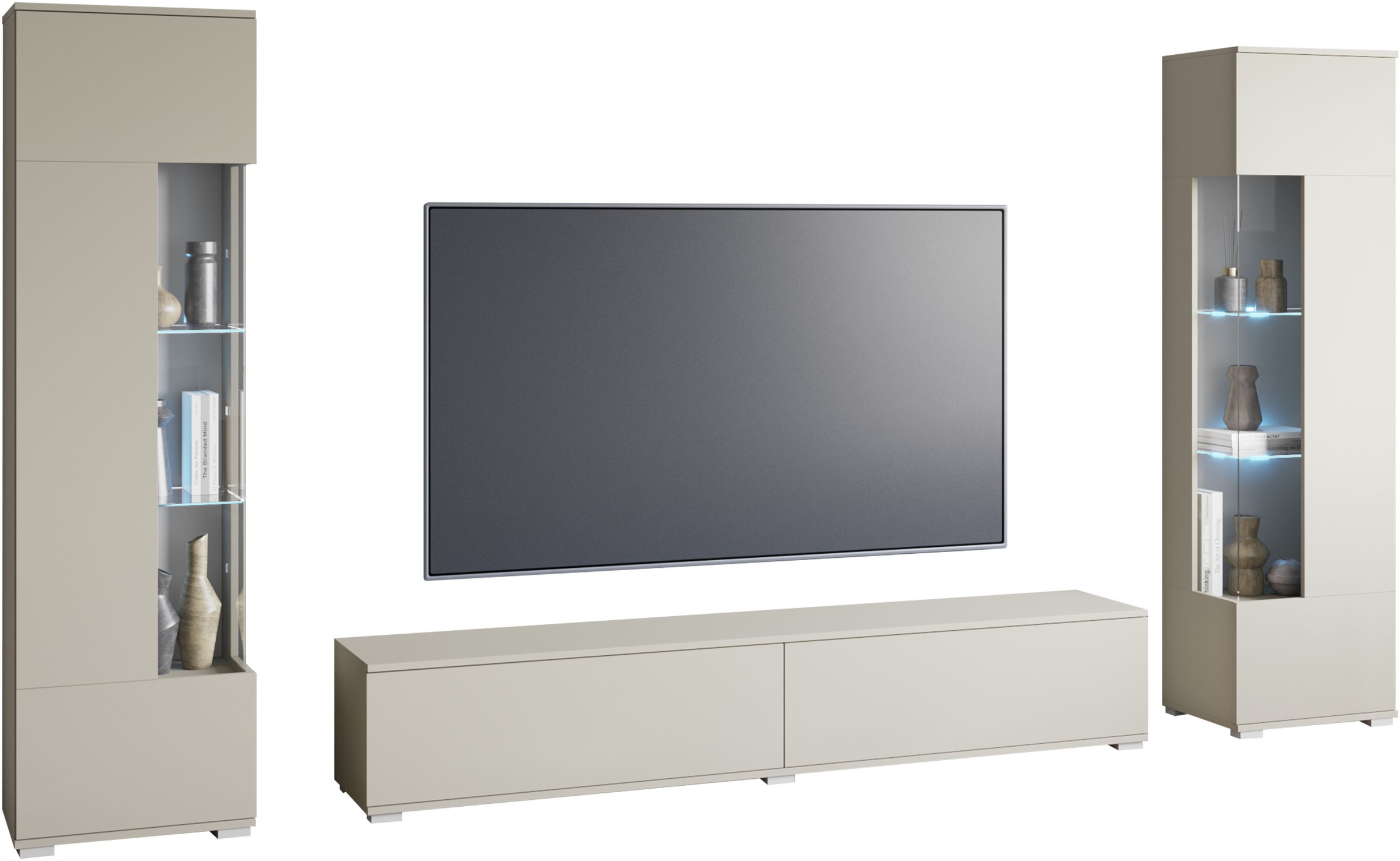 INOSIGN Wohnwand "Kenia, Vitrine Türanschlag links/rechts wechselbar" 3 Stk günstig online kaufen