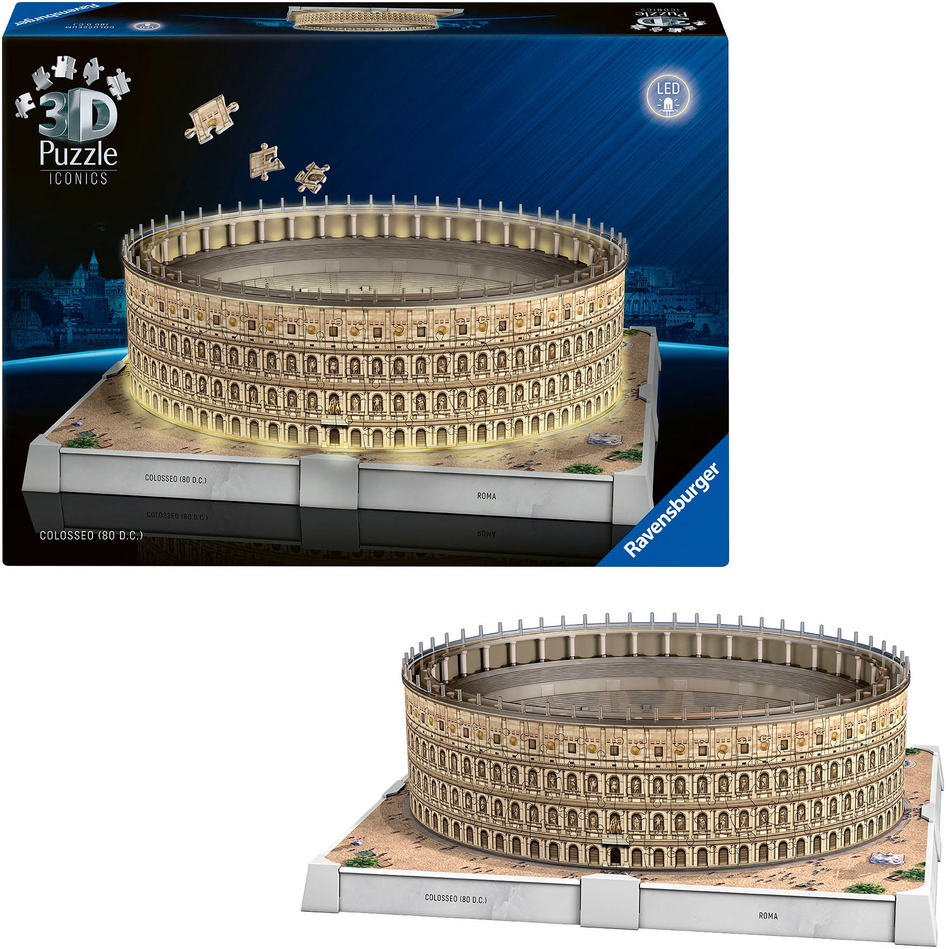 Ravensburger 3D-Puzzle »Iconics: Kolosseum Rom - mit Licht«, Made in Europe