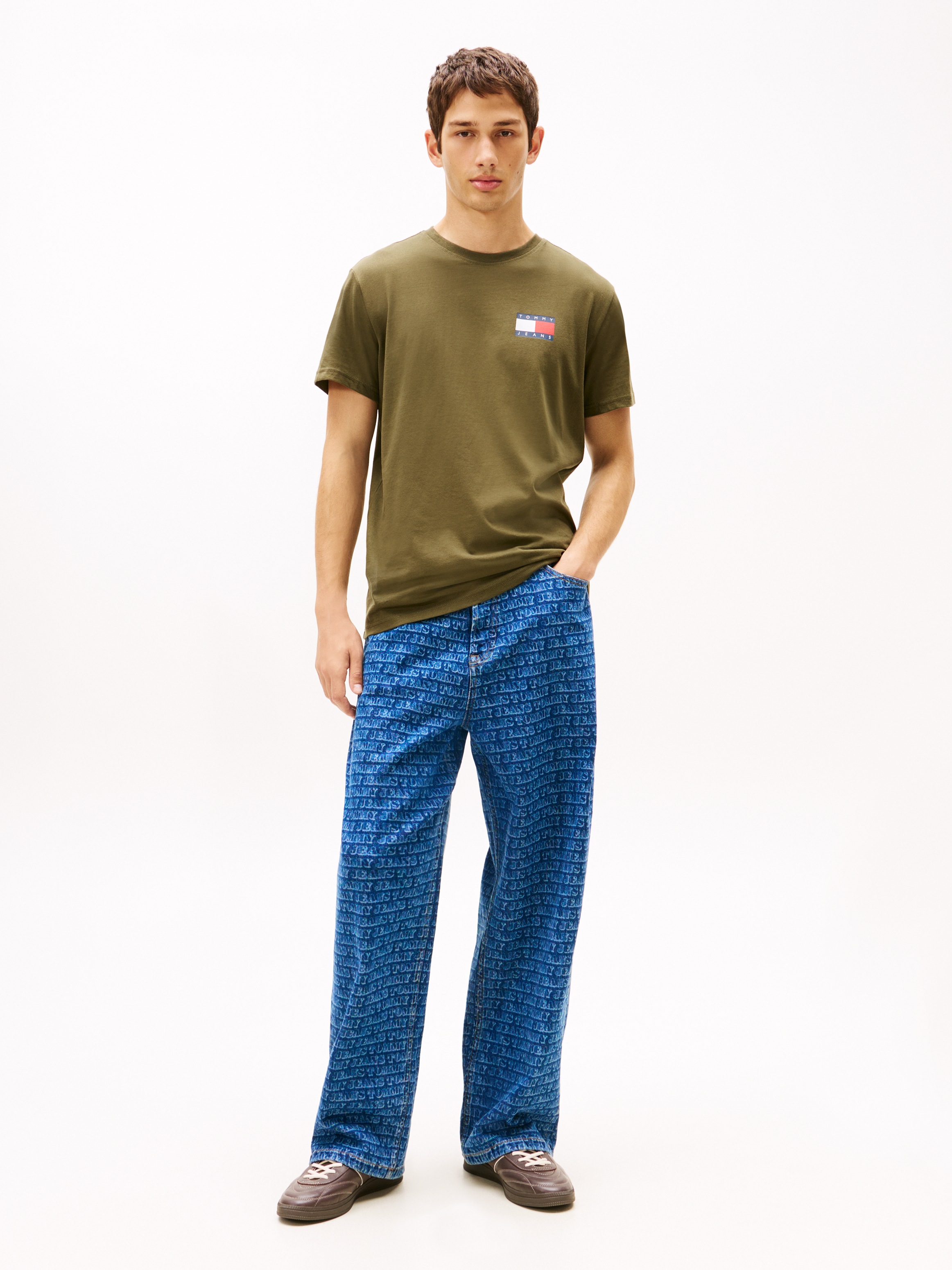 Thumbnail - Tommy Jeans T-Shirt "TJM SLIM FIT ESSENTIAL FLAG" Mit Rundhalsausschnitt