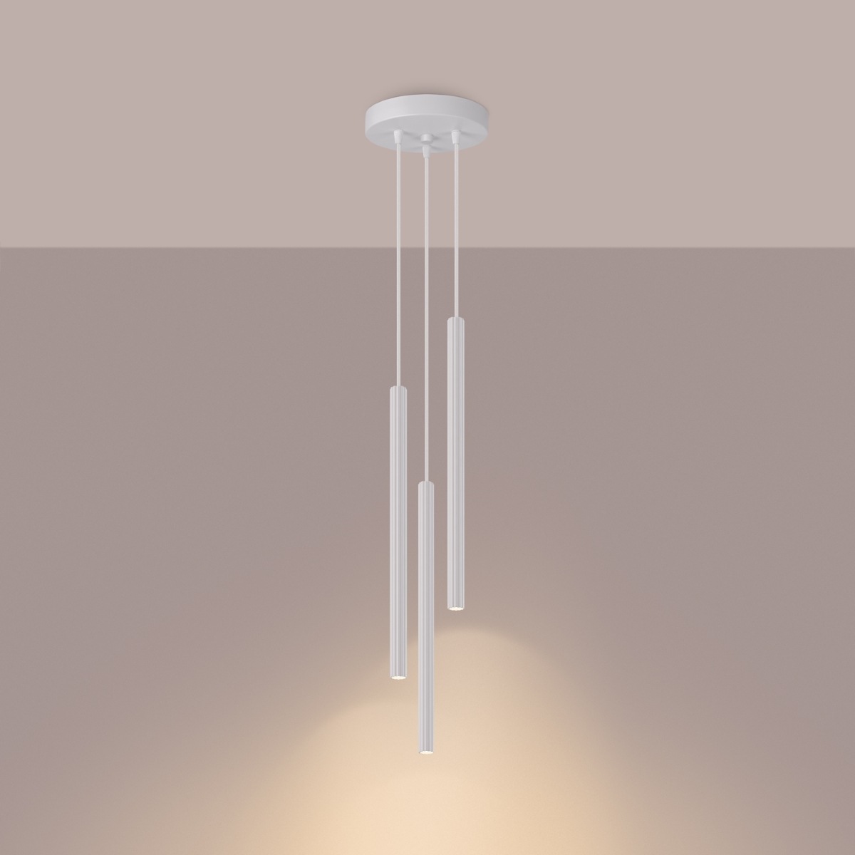 SOLLUX lighting Pendelleuchte »Pendelleuchte ARCHE 3P Weiß«, 3 flammig, Leuchtmittel G9 | ohne Leuchtmittel, Riemenverstellung