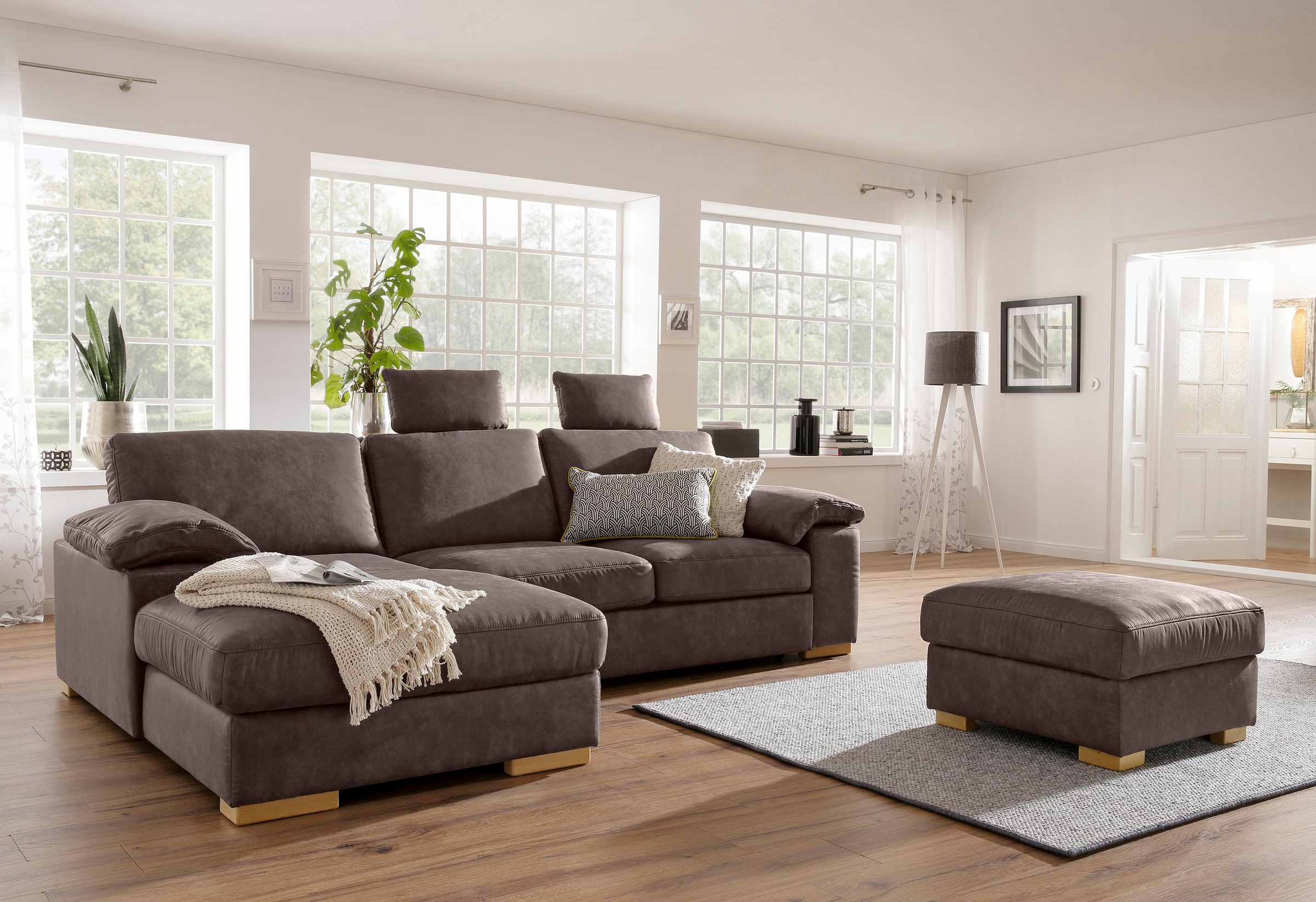 OTTO home Ecksofa "Ventura L-Form" wahlweise mit Schlaffunktion und Schlaffunktion/Bettkasten