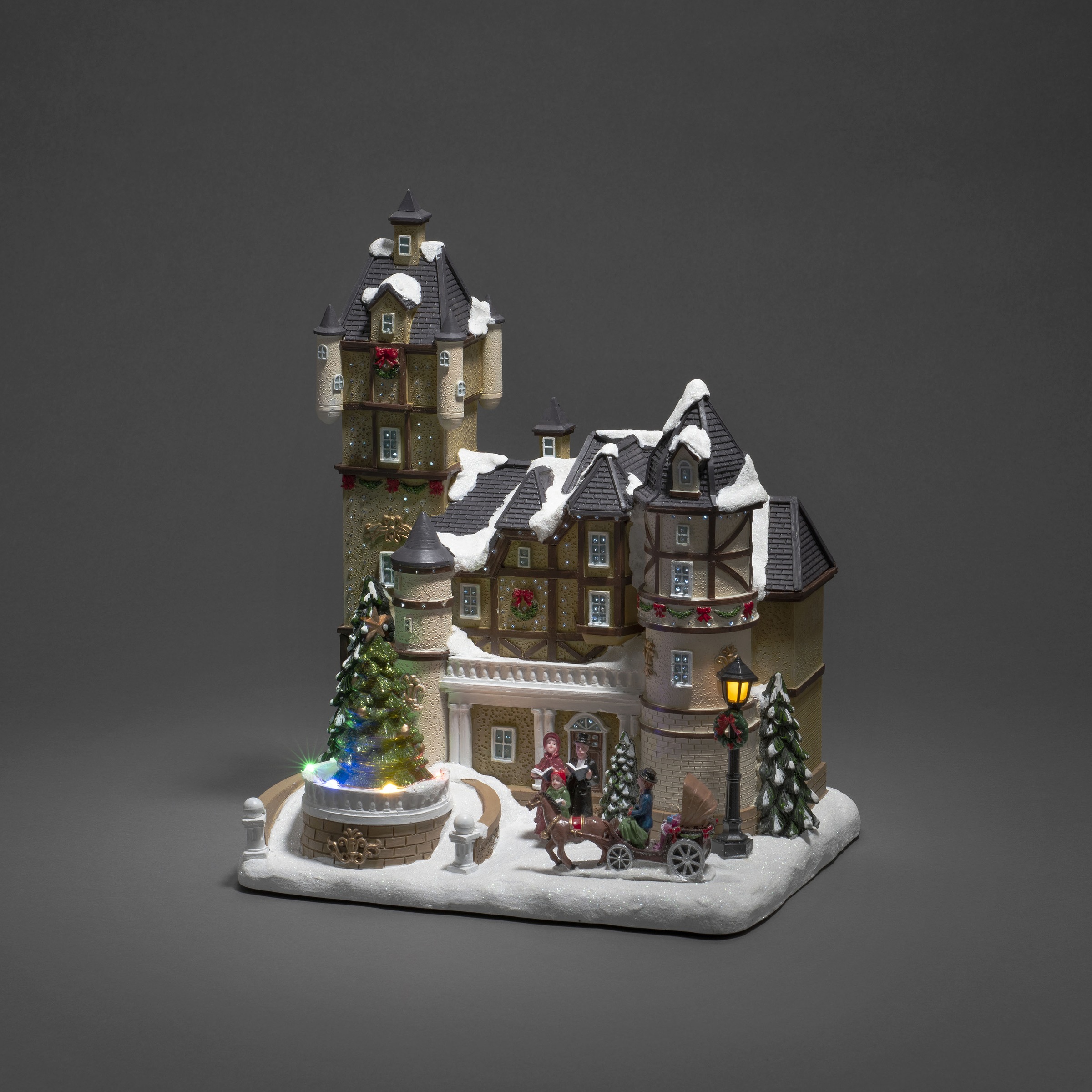 KONSTSMIDE Weihnachtsfigur "Weihnachtsdeko", LED Fiberoptikhaus m. Burgszen günstig online kaufen
