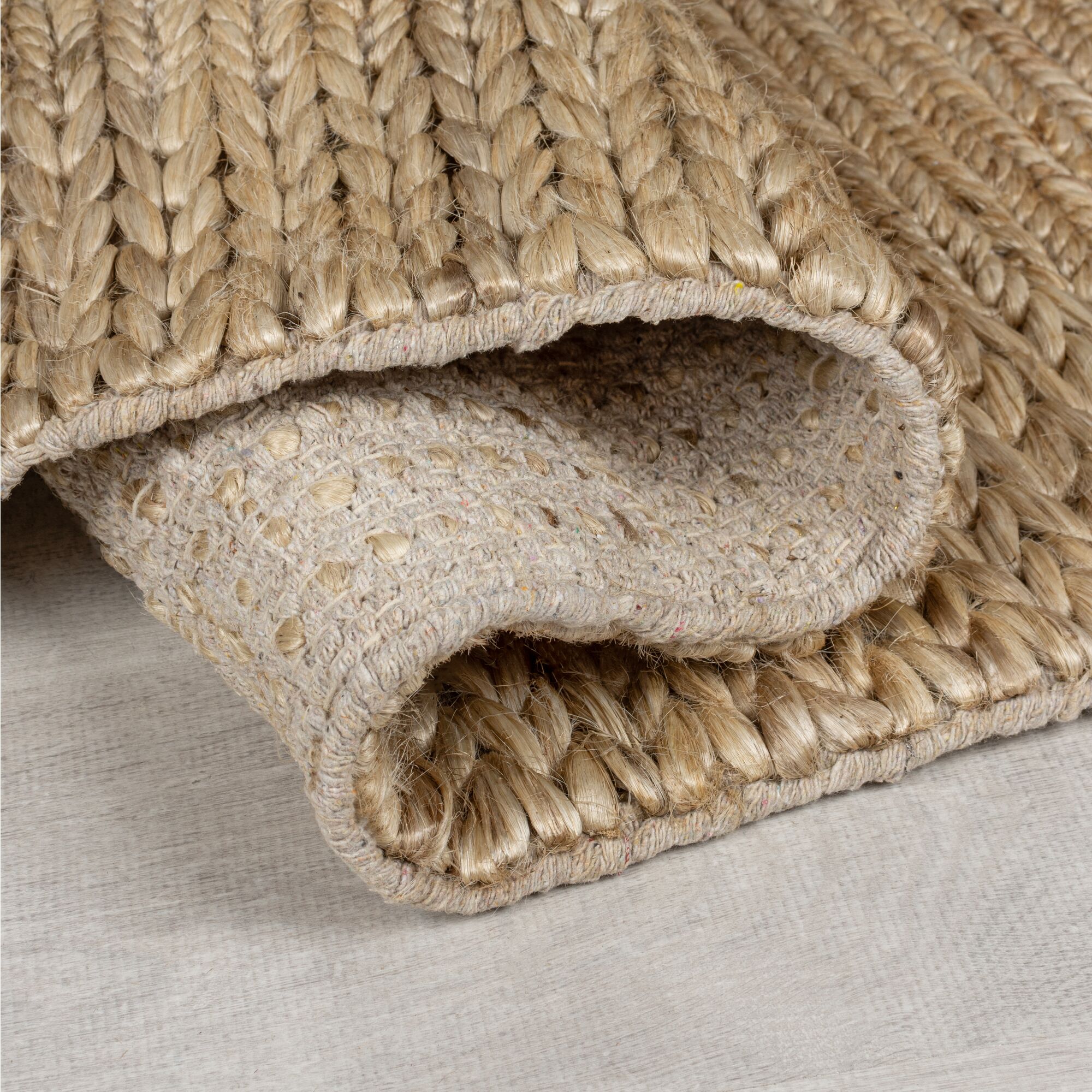 Thumbnail - FLAIR RUGS Teppich "Drew mit Bordüre, handgewebt, aus Jute, Soumak-Handflechttechnik," rechteckig 3 mm Höhe schöne Sisal...