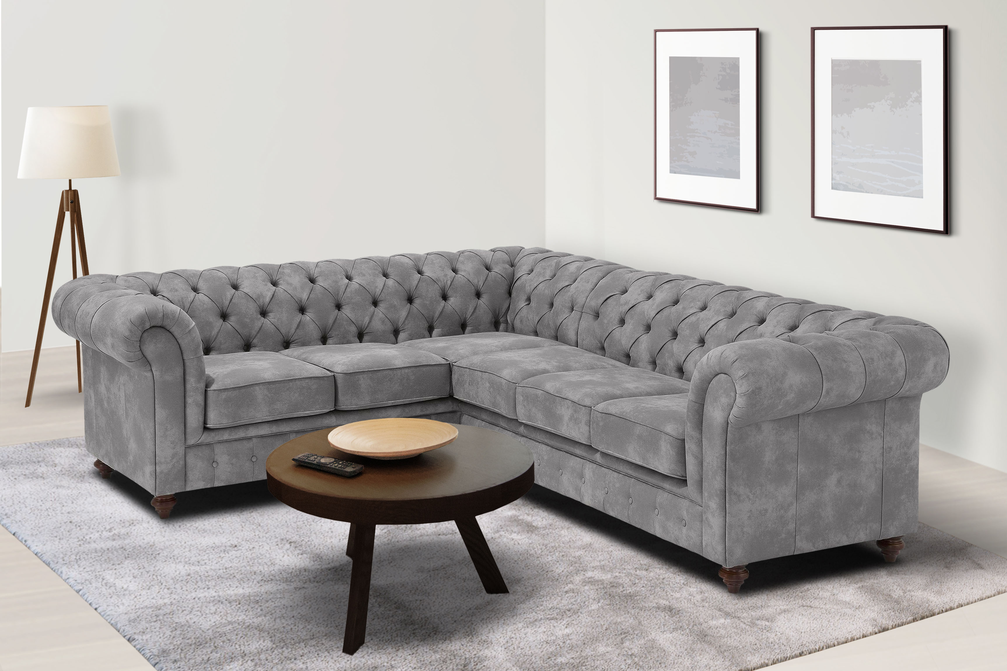 OTTO home Chesterfield-Sofa "Chesterfield Ecksofa, auch in Leder L-Form" hochwertige Knopfheftung, langer Schenkel links oder rechts wählbar