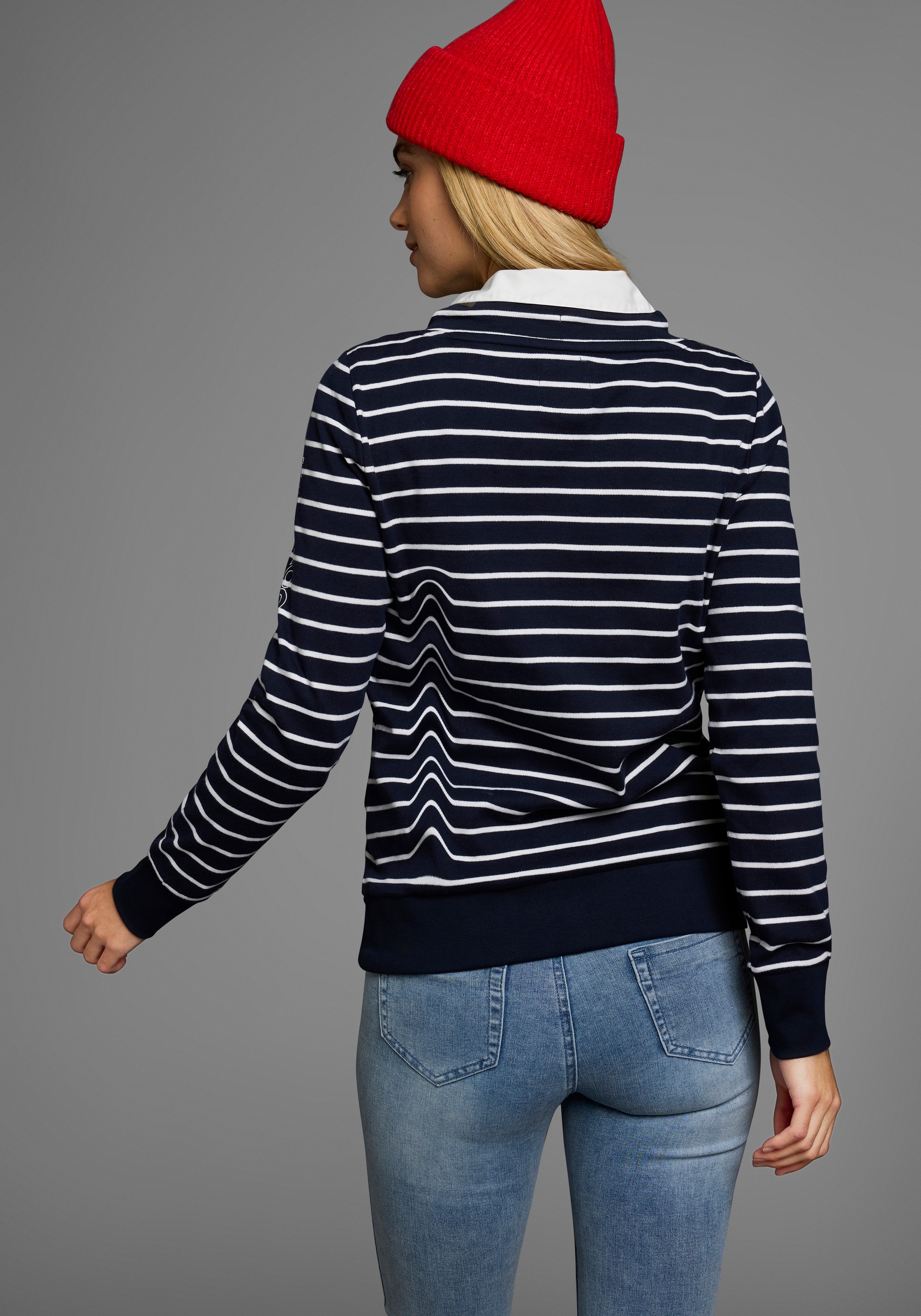 Thumbnail - KangaROOS Sweatshirt Langarm mit Daumenlöchern, figurbetont, Stehkragen mit Kordelzug