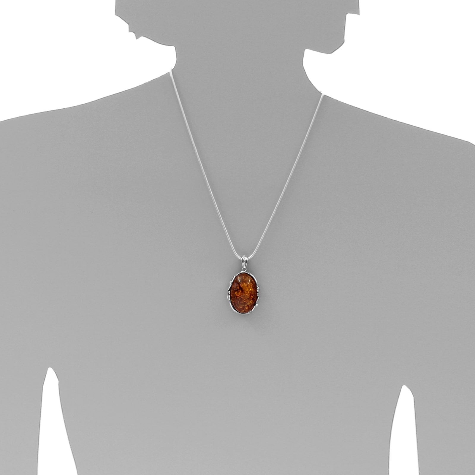 OSTSEE-SCHMUCK Kettenanhänger »- Anneliese - Silber 925/000 - Bernstein«