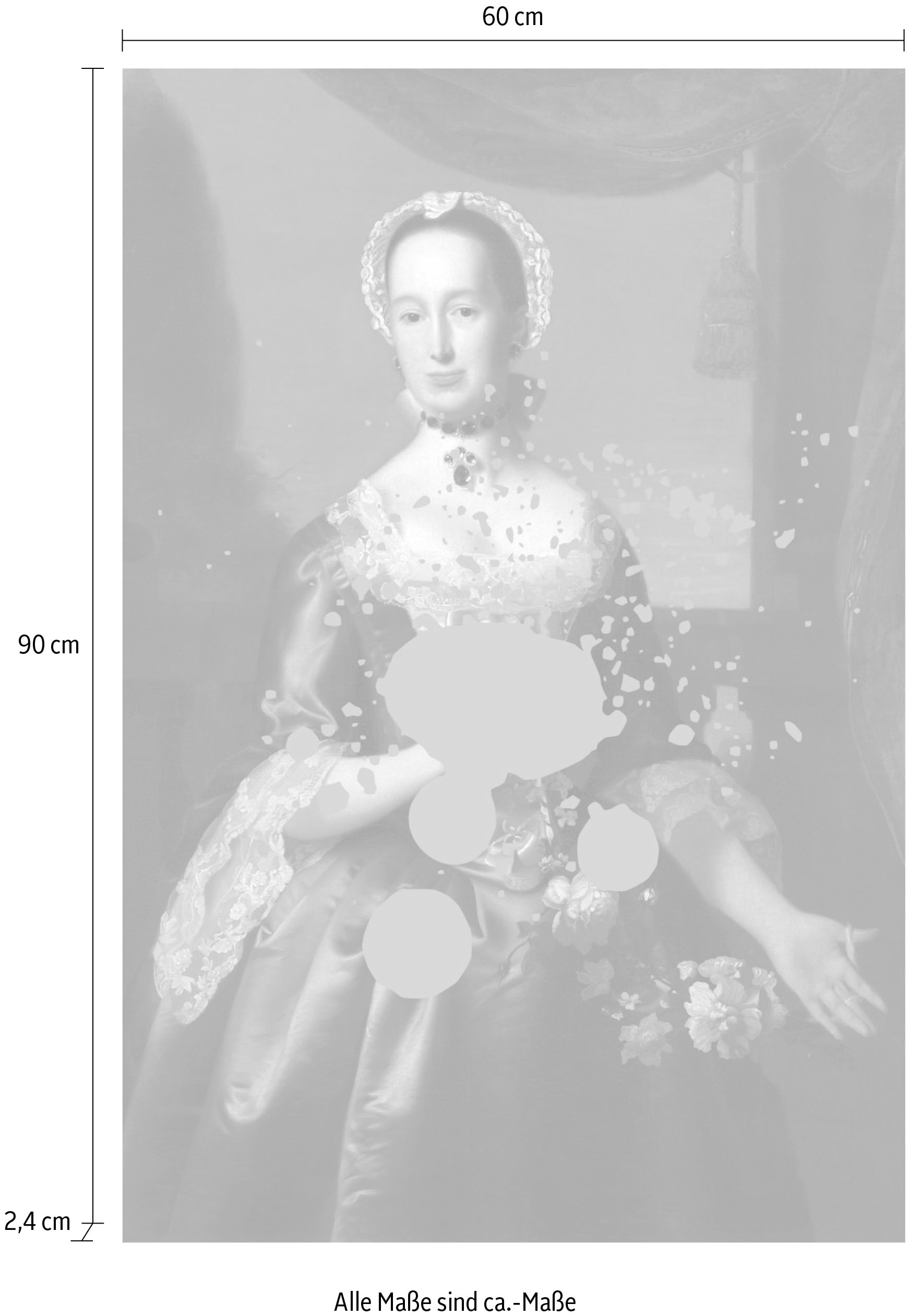 queence Acrylglasbild »Frau mit Farbklecks«, Kunst-Gemälde-Frau-Bilder von Frauen-Historische Persönlichkeiten-Formen, Fine Art-Print in Galeriequalität