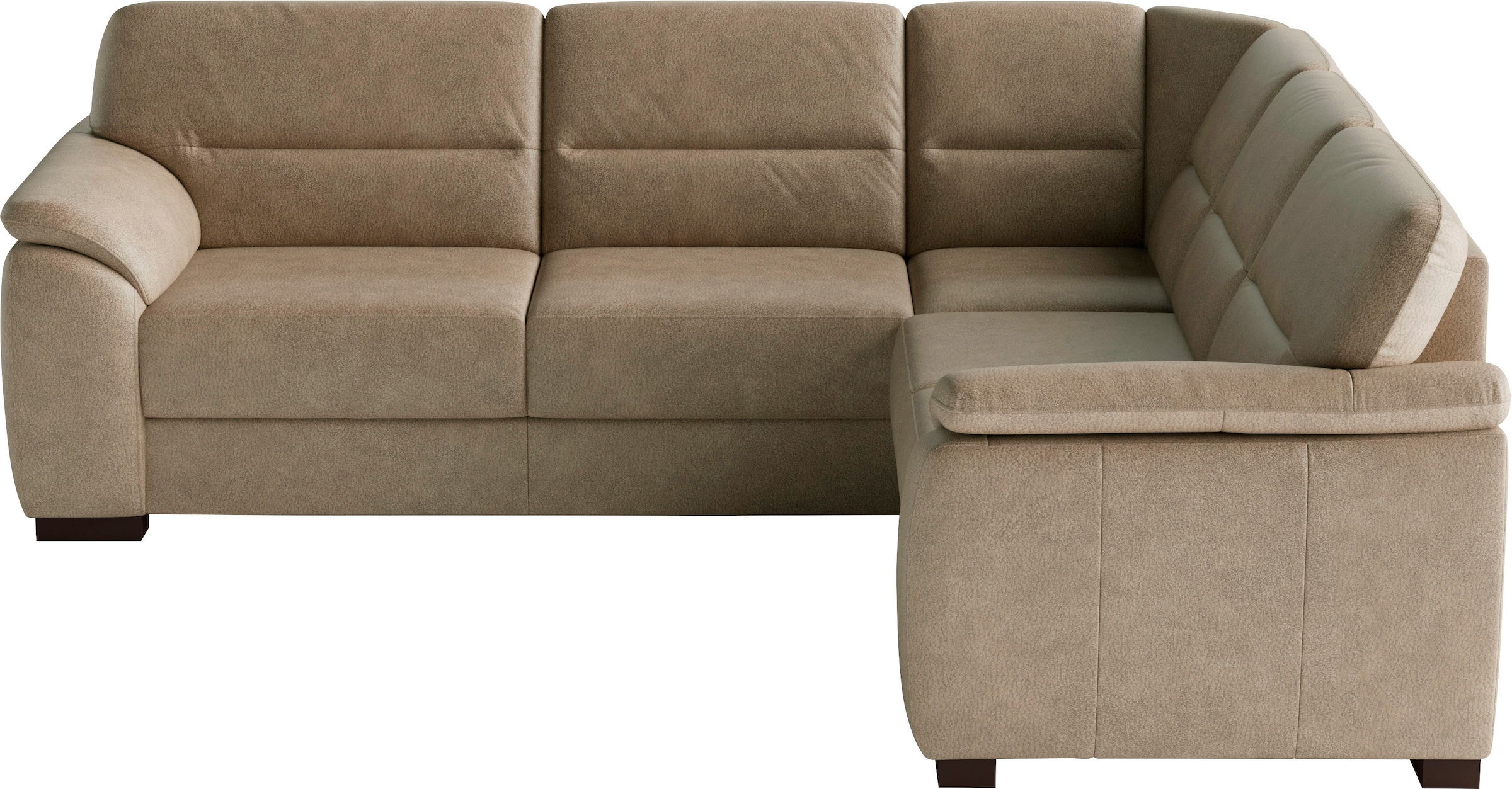sit&more Ecksofa "Montego L-Form, B: 256 cm, große Stoffauswahl, Komfortsitzhöhe 46 cm" mit Schlaffunktion und Schubkasten mit Stauraum