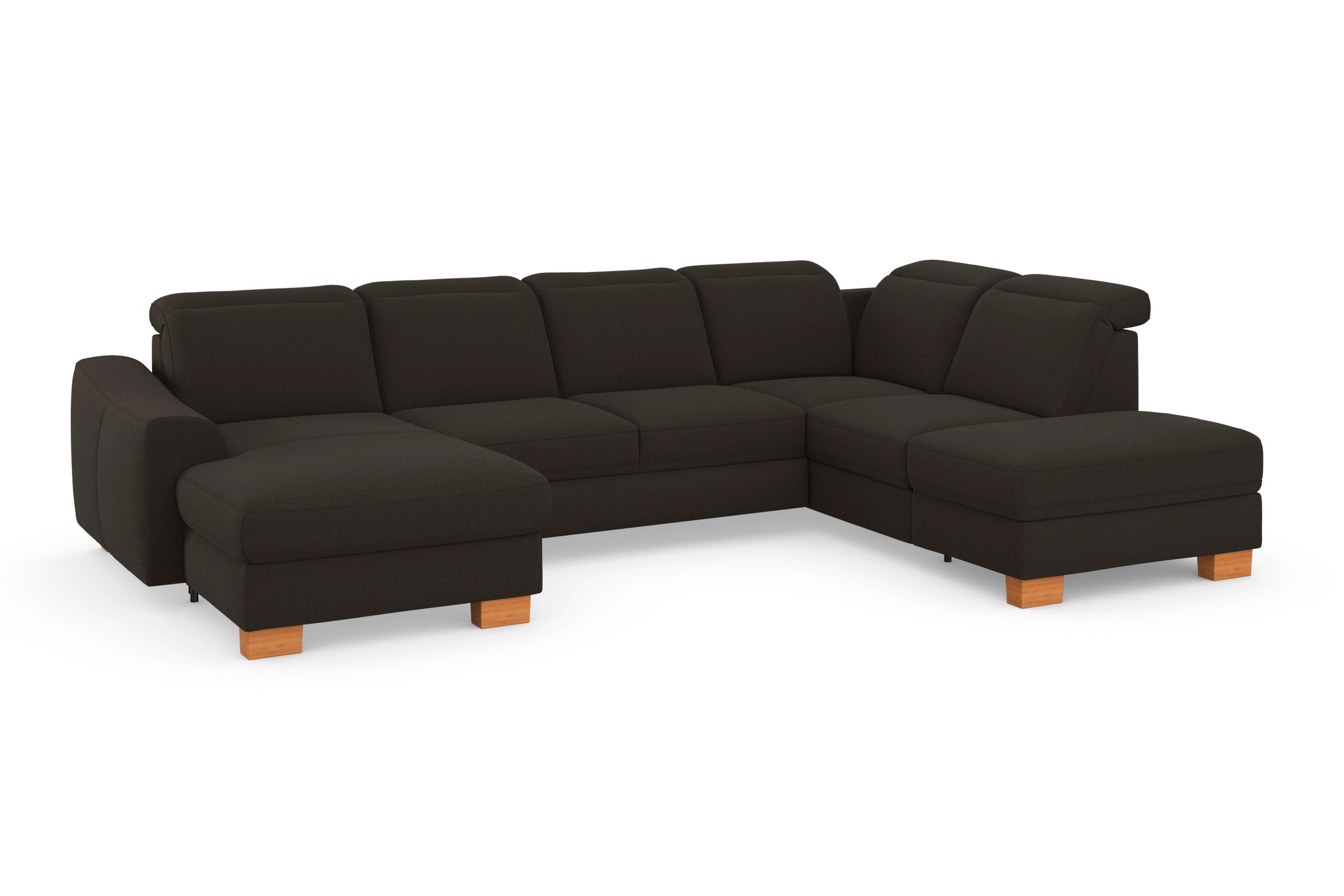 Thumbnail - sit&more Wohnlandschaft "Dundee U-Form" mit Federkern und Massivholzfüßen, wahlweise mit Kopfteilverstellung