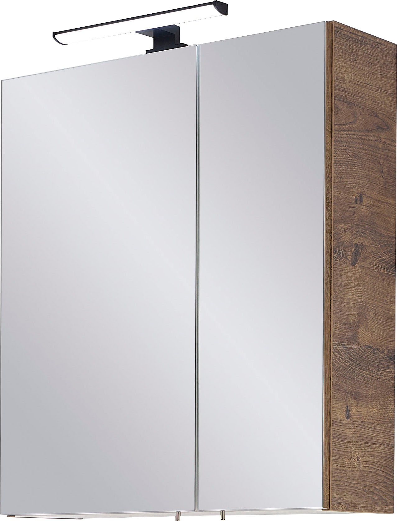 Saphir Spiegelschrank "Quickset 374 Badschrank, 2 Spiegeltüren, 2 Einlegeböden, 60 cm breit", inkl. LED-Beleuchtung, Tür