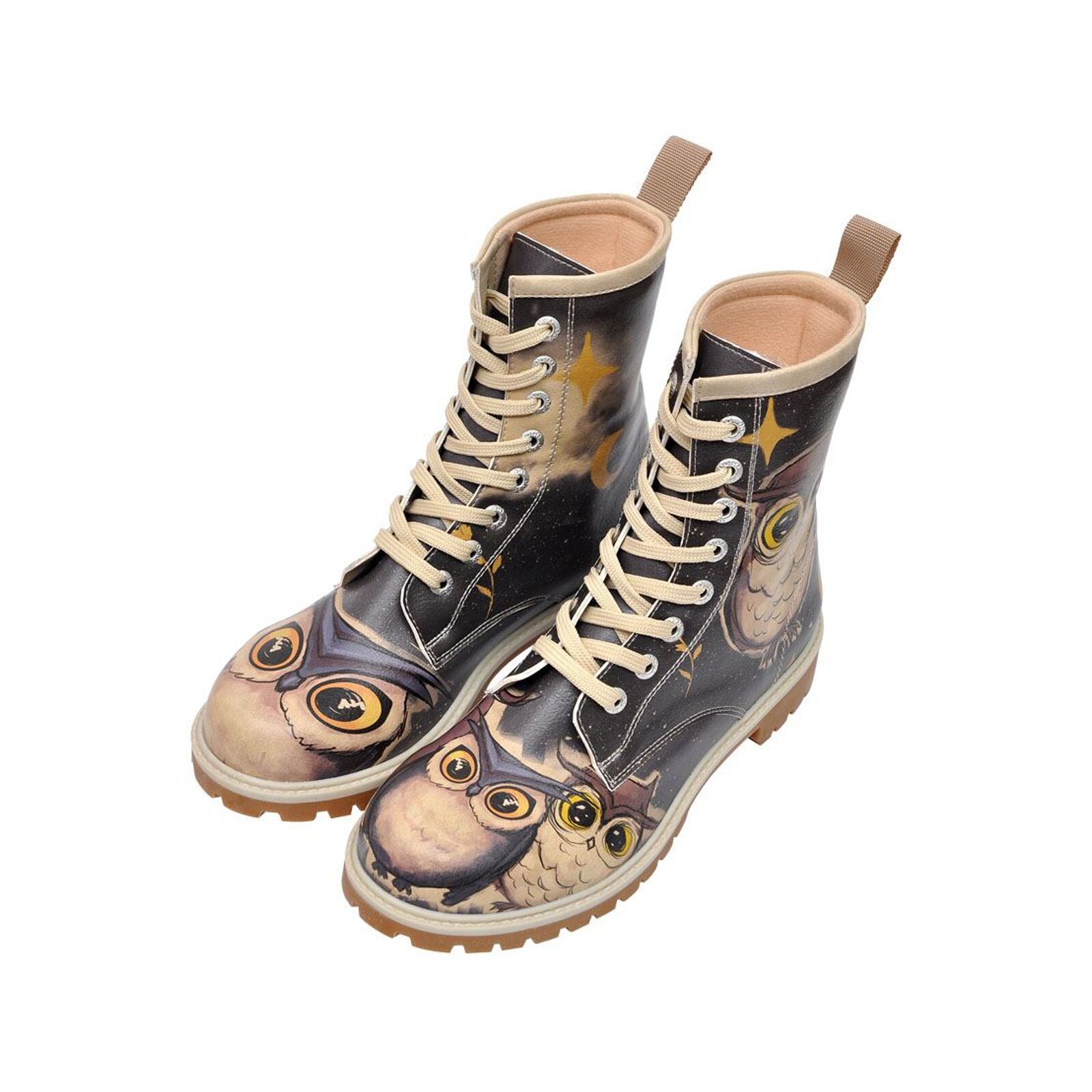 DOGO Schnürboots "Long Boots Schnürstiefel Owls Family Damen Stiefeletten, günstig online kaufen