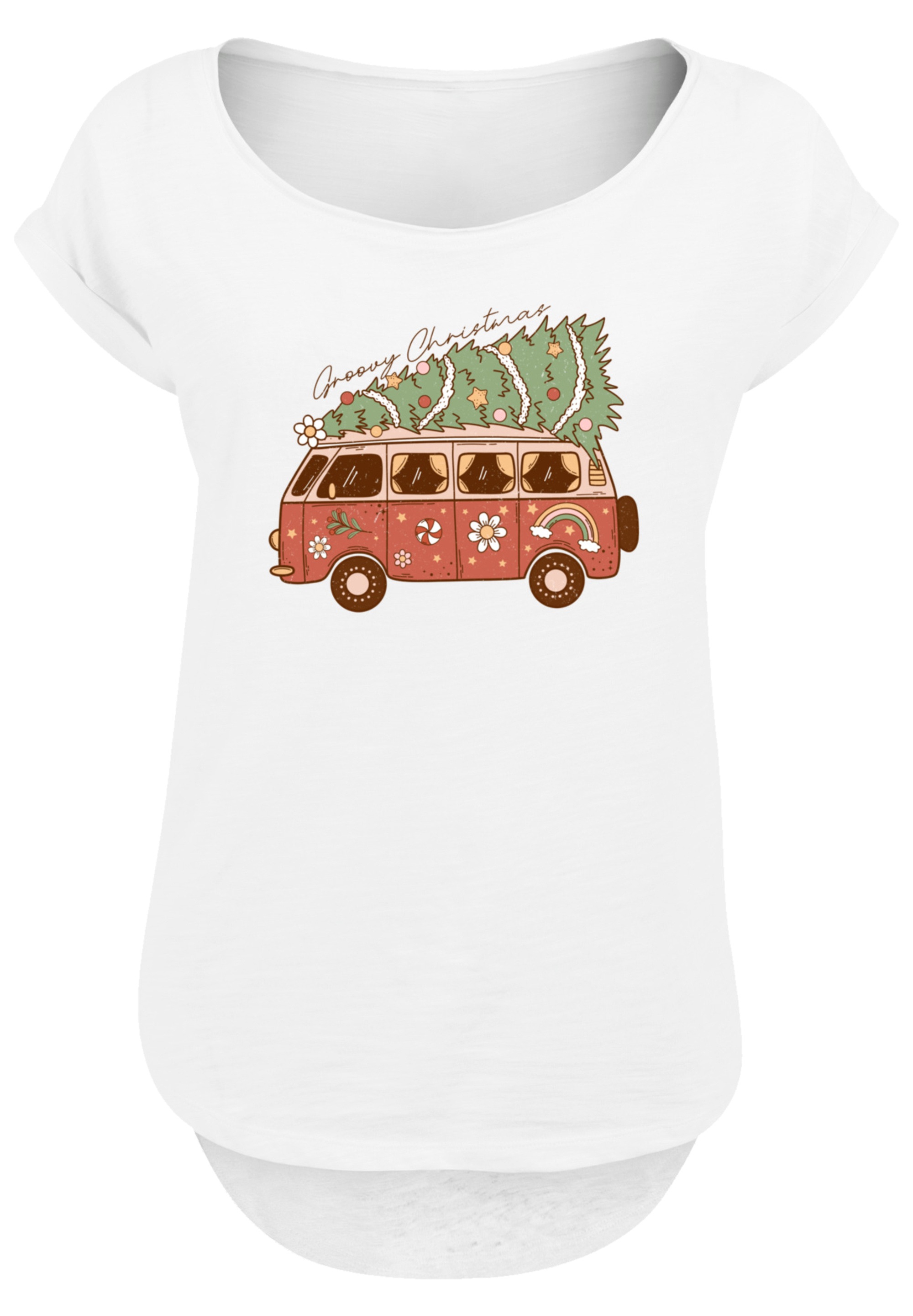 F4NT4STIC T-Shirt »Groovy Weihnachten Camper Van« Premium Qualität, Weihnachts-Kollection