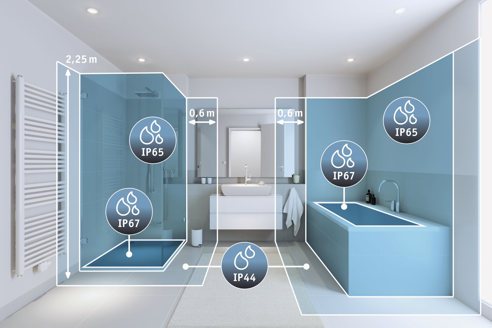 Paulmann LED Wandleuchte »Nyara IP44 2W« LED-Modul 2 Stk. Dämmerungsgesteuerter Bewegungsmelder (HF)