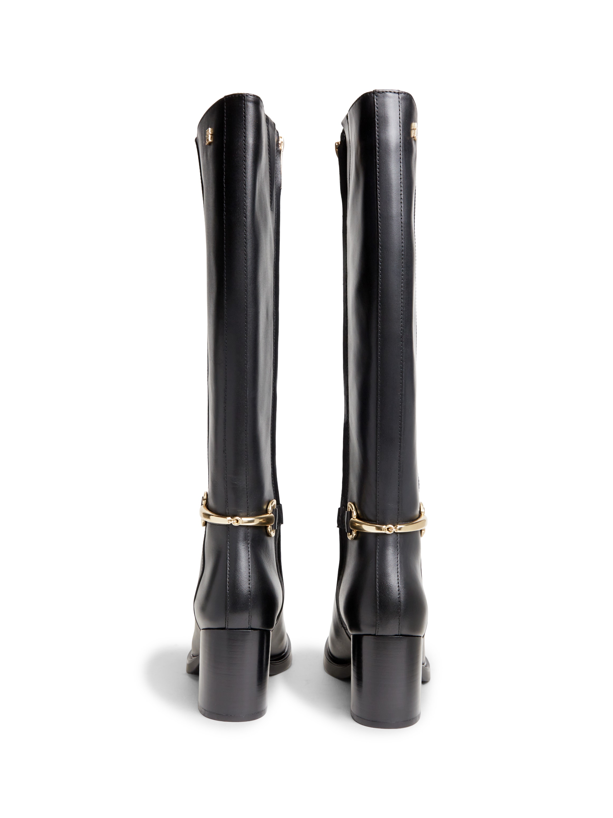 Tommy Hilfiger Stiefel »TH STUD HEEL RIDING KNEE BOOT«  Blockabsatz, Langschaftstiefel mit modischem Zierriegel