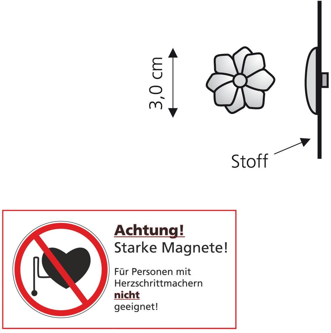 Thumbnail - Liedeco Dekomagnet "Blume", (1 St.), für metallische Flächen