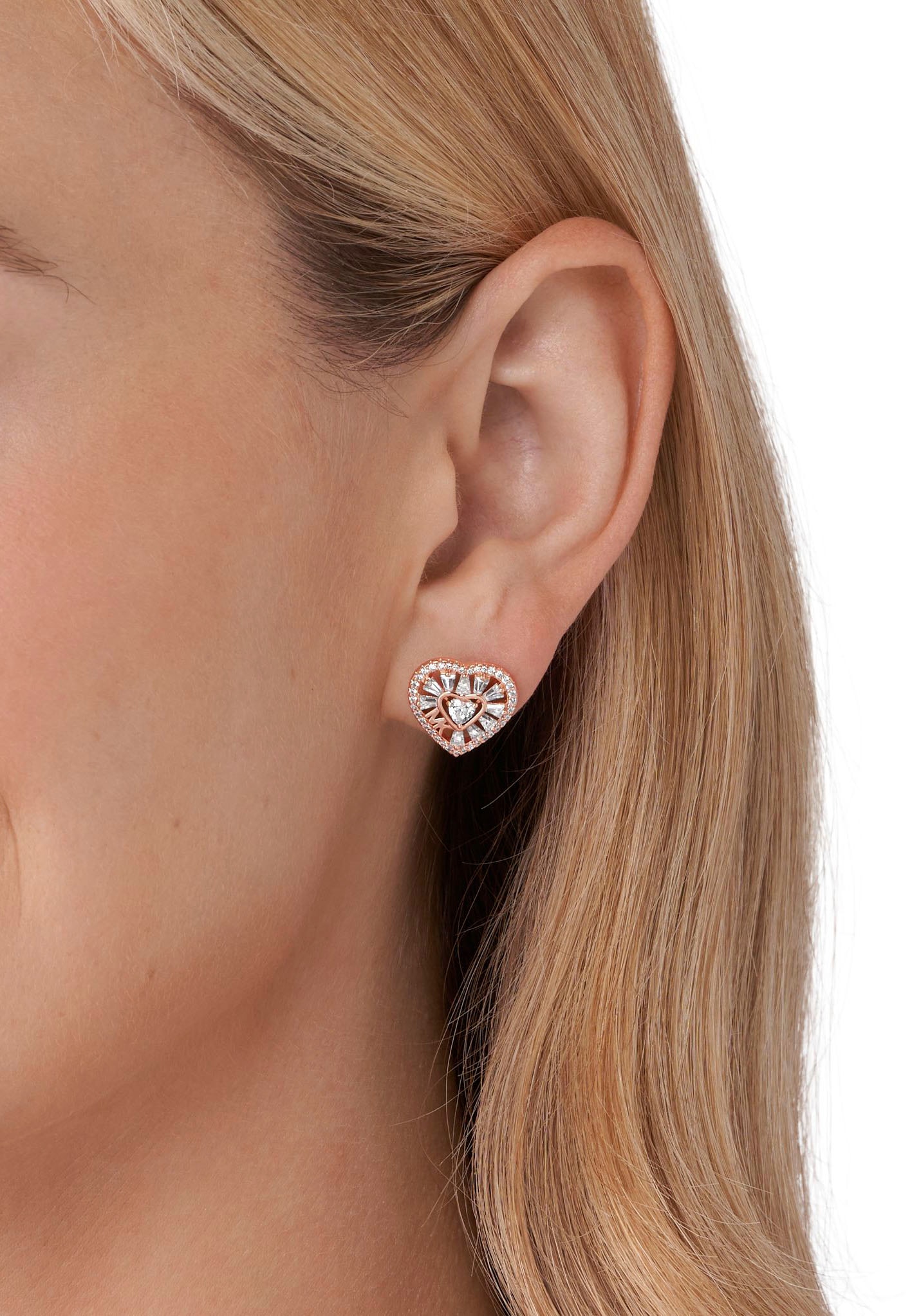 MICHAEL KORS Paar Ohrstecker »PREMIUM, TAPERED BAGUETTE HEART, MKC1691CZ791, MKC1691CZ040«, mit Zirkonia (synth.)
