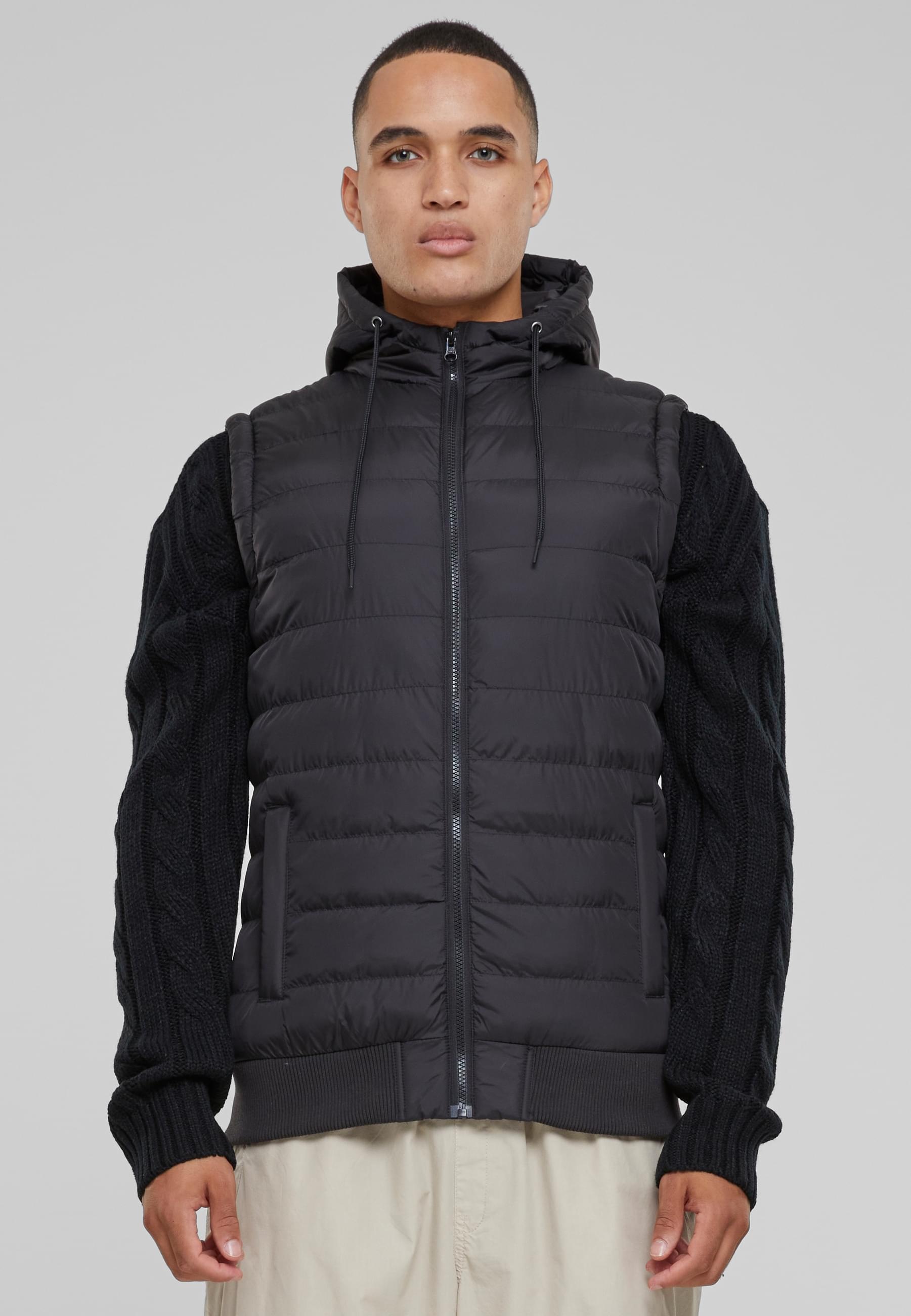 URBAN CLASSICS Jerseyweste »Urban Classics Herren Small Bubble Hooded Vest«, (1 tlg.)
