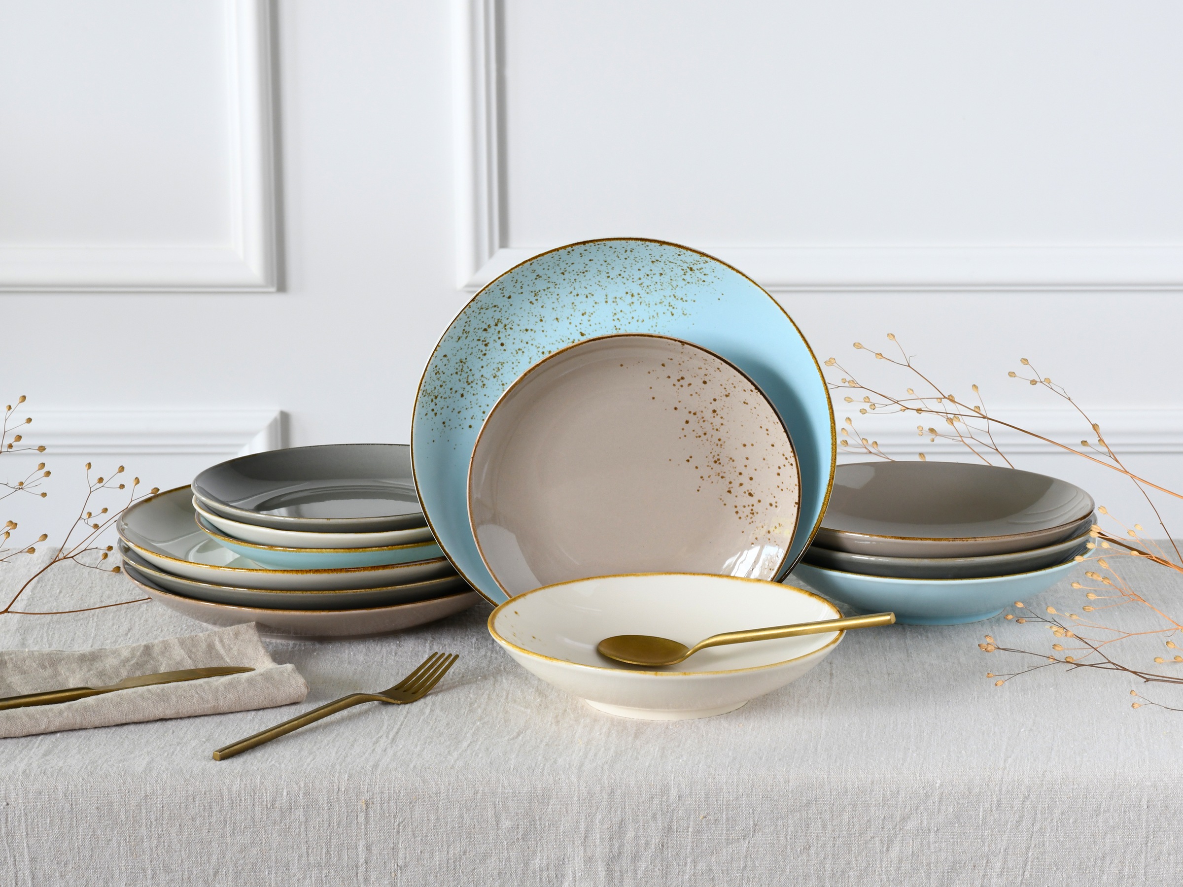 CreaTable Tafelservice "Geschirr-Set NATURE COLLECTION Scandic" Teller Set, günstig online kaufen