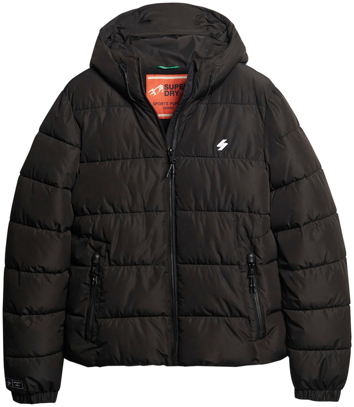 Superdry Steppjacke »HOODED SPORTS PUFFR JACKET«, mit Kapuze, mit kontrastfarbener Stickerei