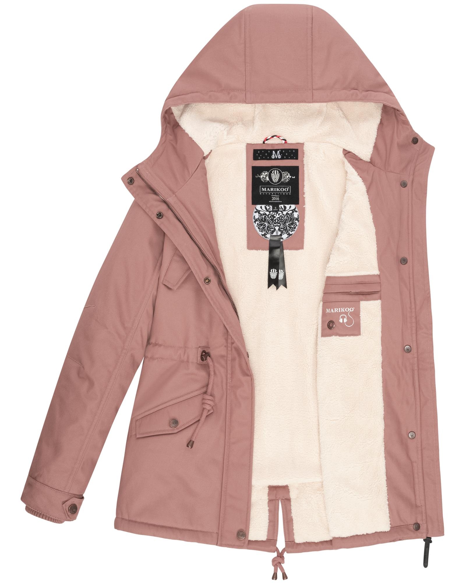 Marikoo Winterjacke »Manolya«, mit Kapuze, stylischer Kurzmantel mit weichem Teddyfell-Futter