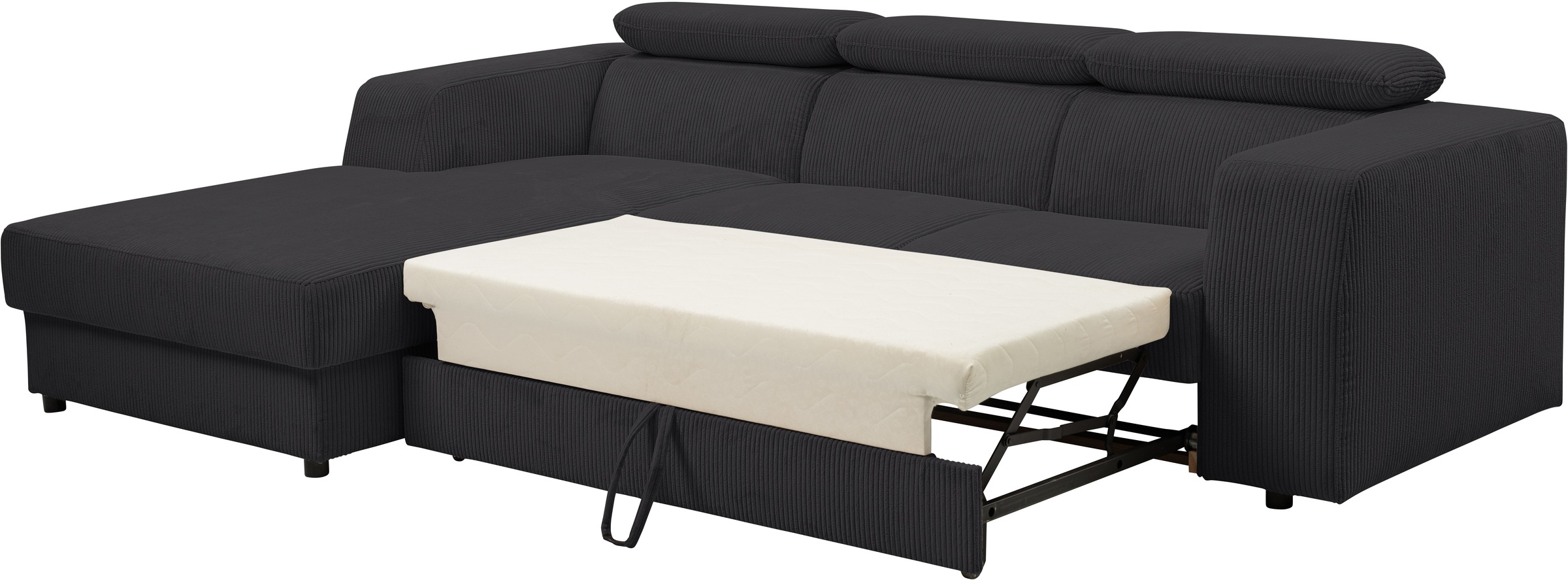WERK2 Ecksofa »Cherry, modernes Sofa mit Komfortfunktionen, Breite 270cm, L-Form,«, bequem, mit verstellbaren Kopfteilen, Schlaffunktion und Bettkasten