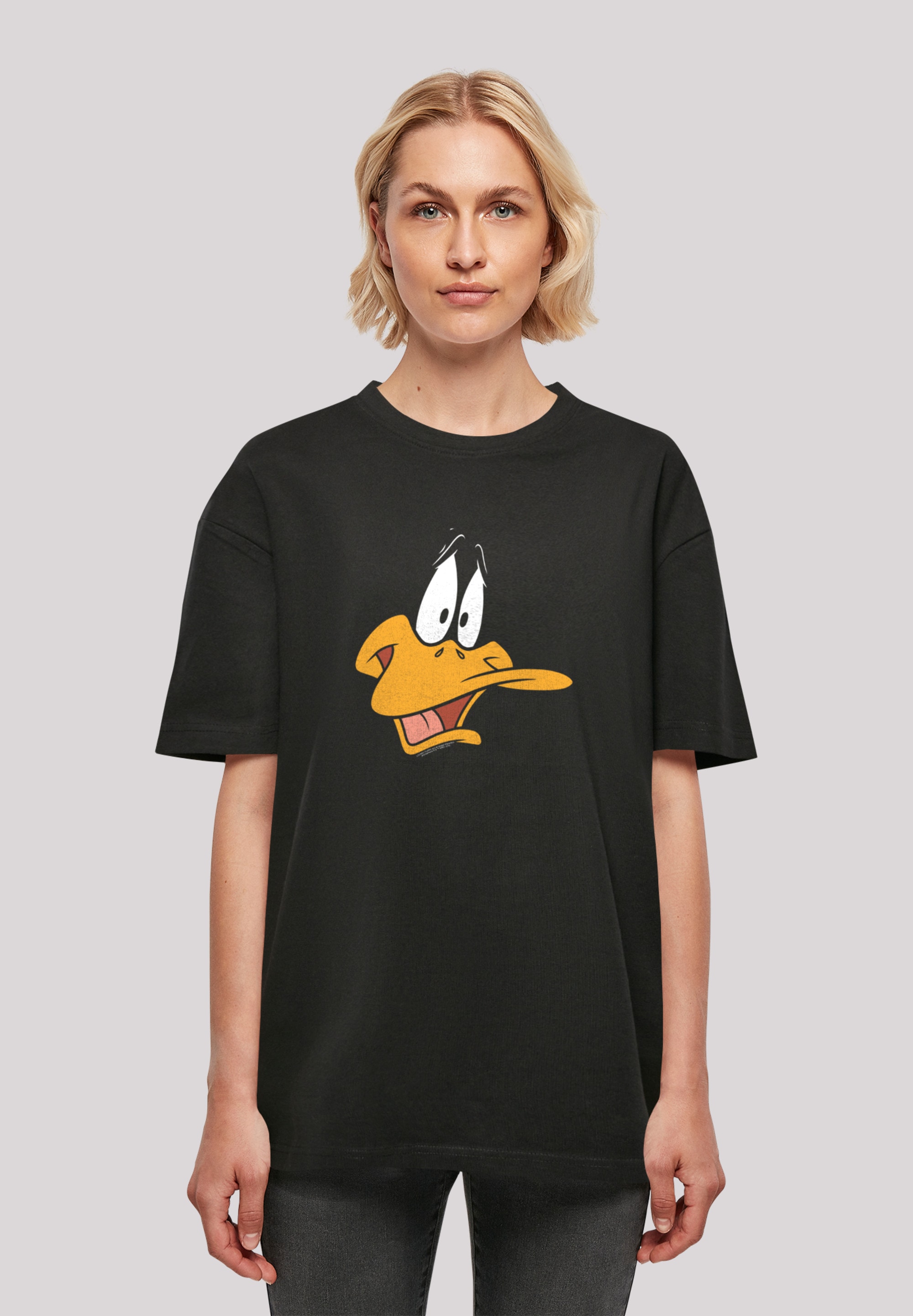 F4NT4STIC Kurzarmshirt (1 Tee«, für with Boyfriend | Ladies Duck »Damen Face Daffy BAUR tlg.) Oversized bestellen