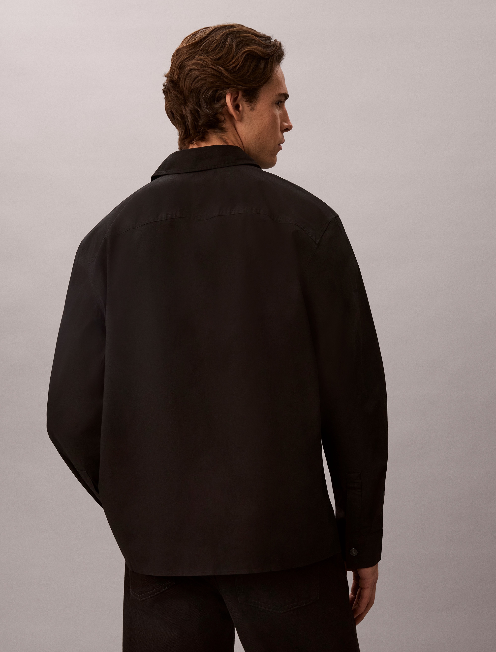 Calvin Klein Outdoorhemd »Overshirt LS COTTON NYLON UTI« bequeme Passform, Hemdkragen, Markenlabel