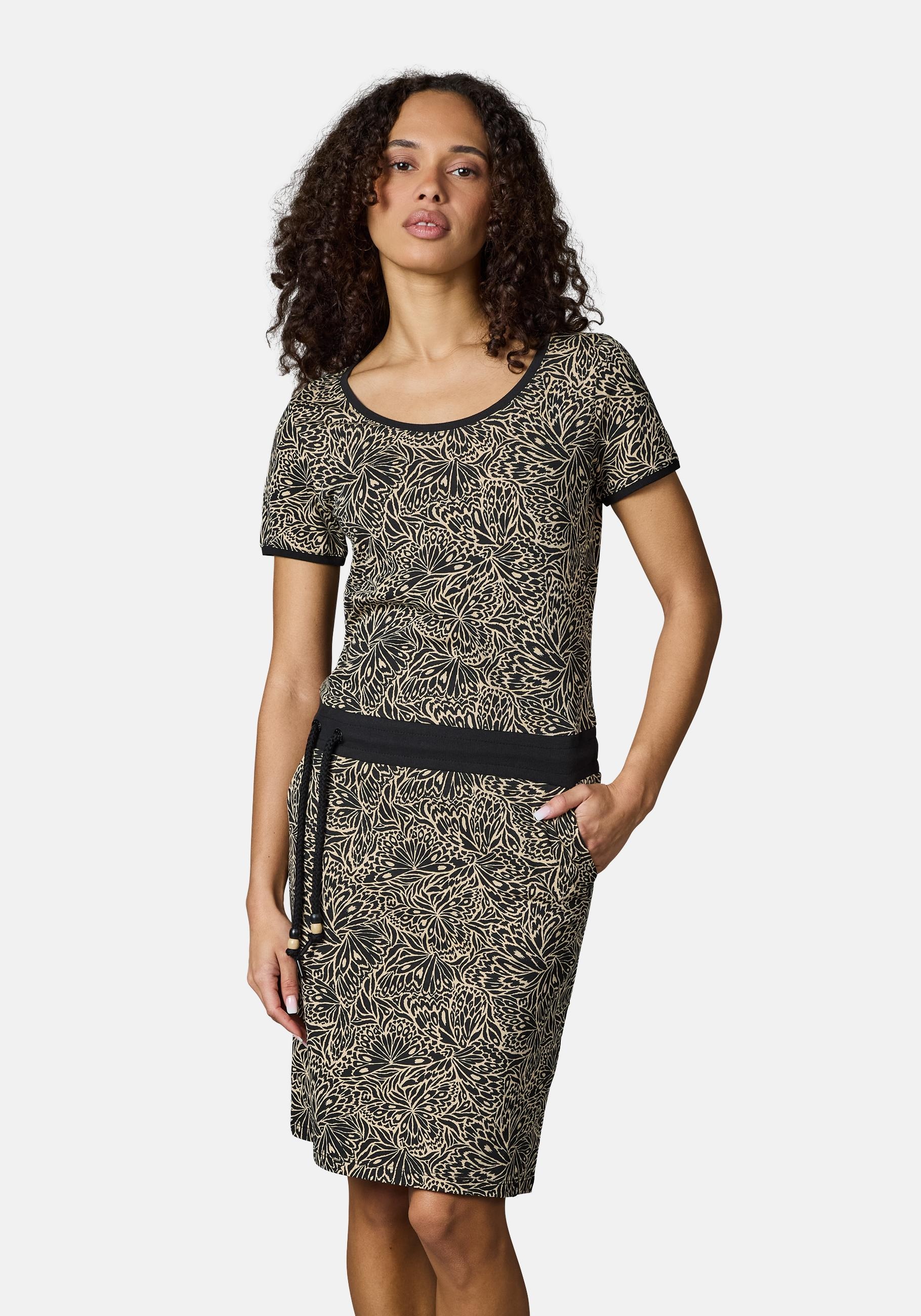 Ragwear Minikleid "Baomi Zoo YOUMODO" Außentaschen Eingrifftaschen Gemustertes Damen Sommerkleid