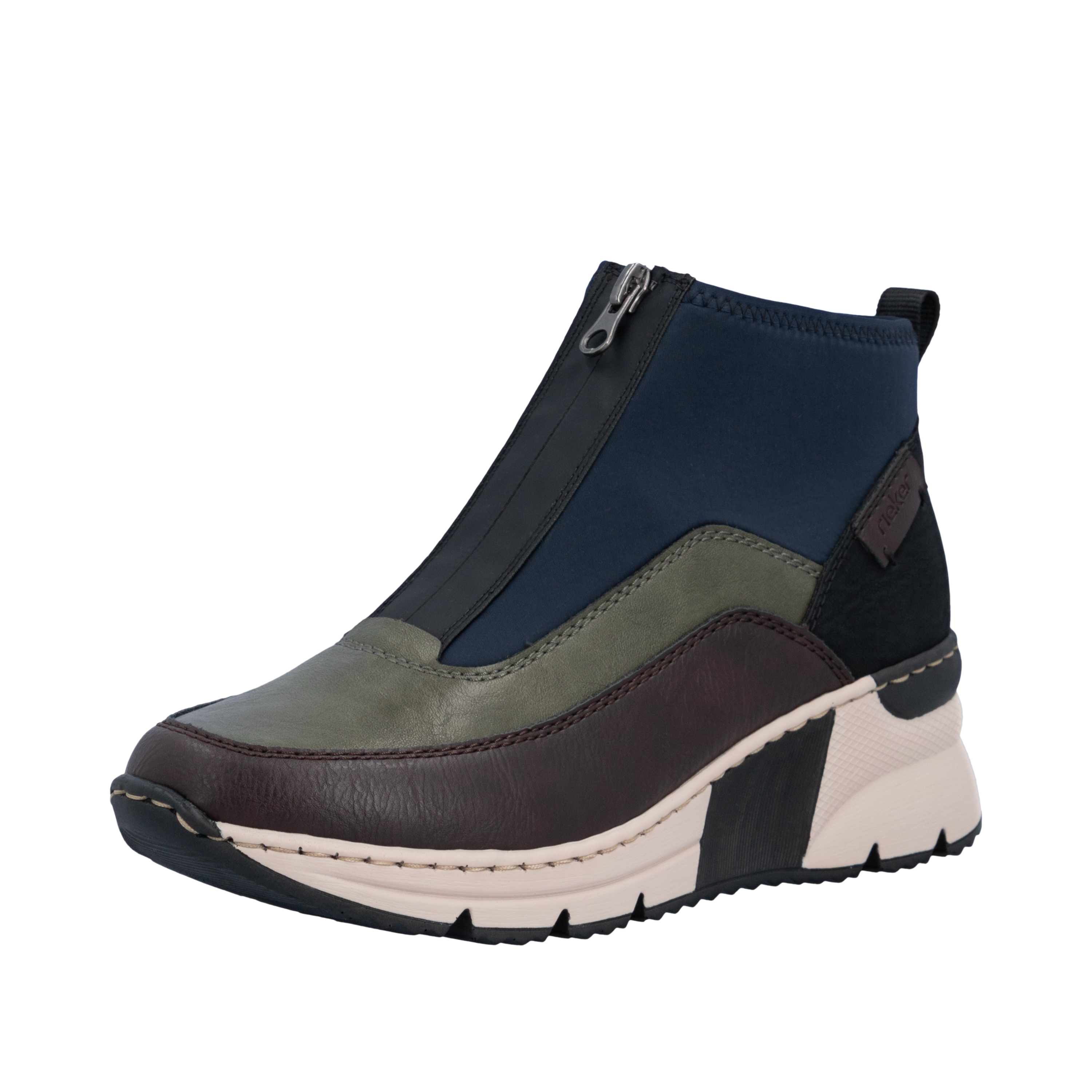 Rieker Schlupfboots Stiefelette, High Top Sneaker mit Reißverschluss auf der Vorderseite