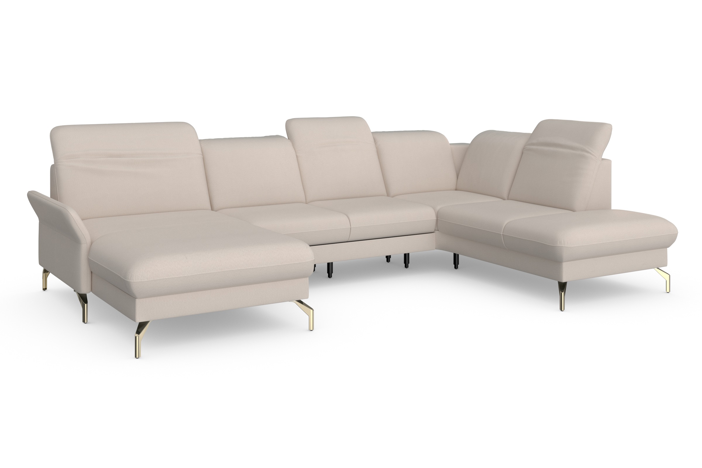sit&more Wohnlandschaft »Fashion U-Form«, wahlweise mit Kopfteilverstellung, Vorziehsitz, motorisch, Nickelfüße