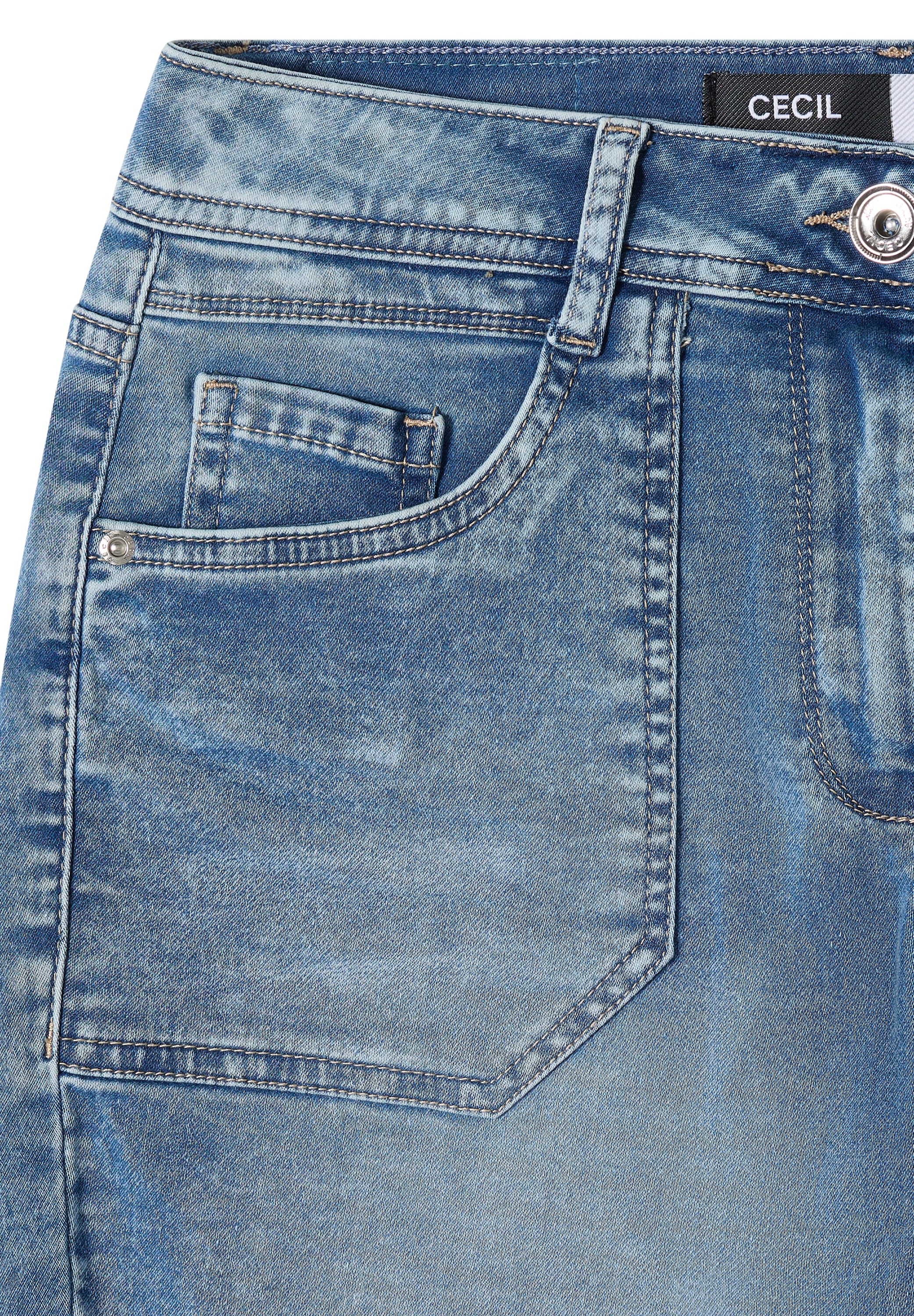 Cecil Jeansshorts »Style Tracey« mit Aufschlag, aufgesetzte Taschen, schmales Bein