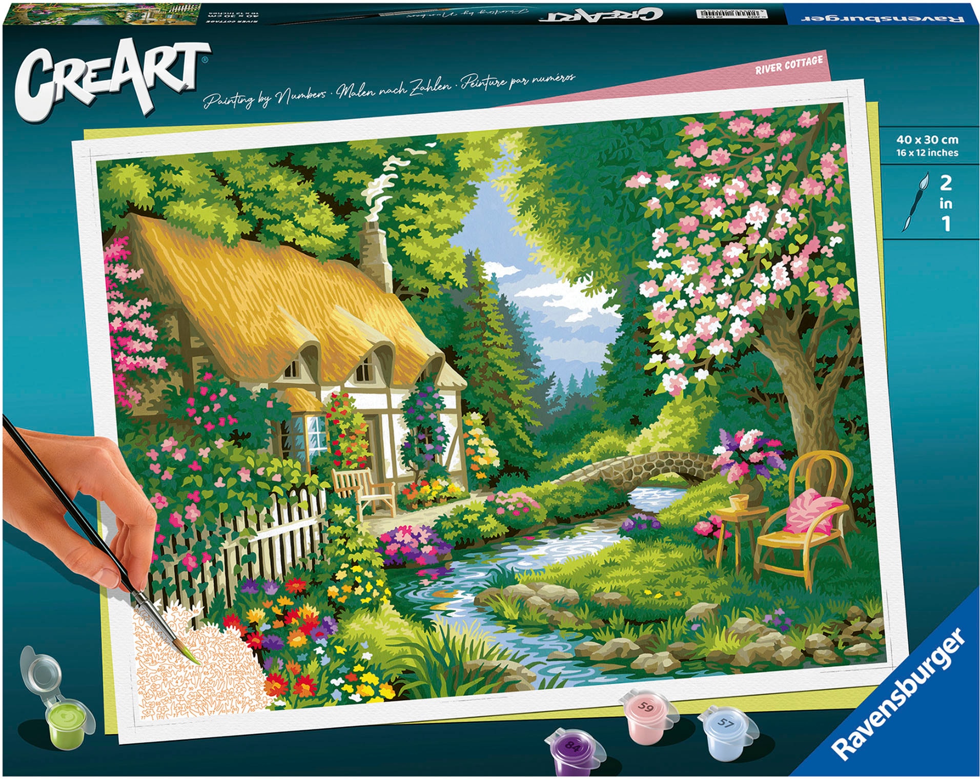 Ravensburger Malen nach Zahlen »CreArt, River Cottage«, Made in Europe; FSC® - schützt Wald - weltweit