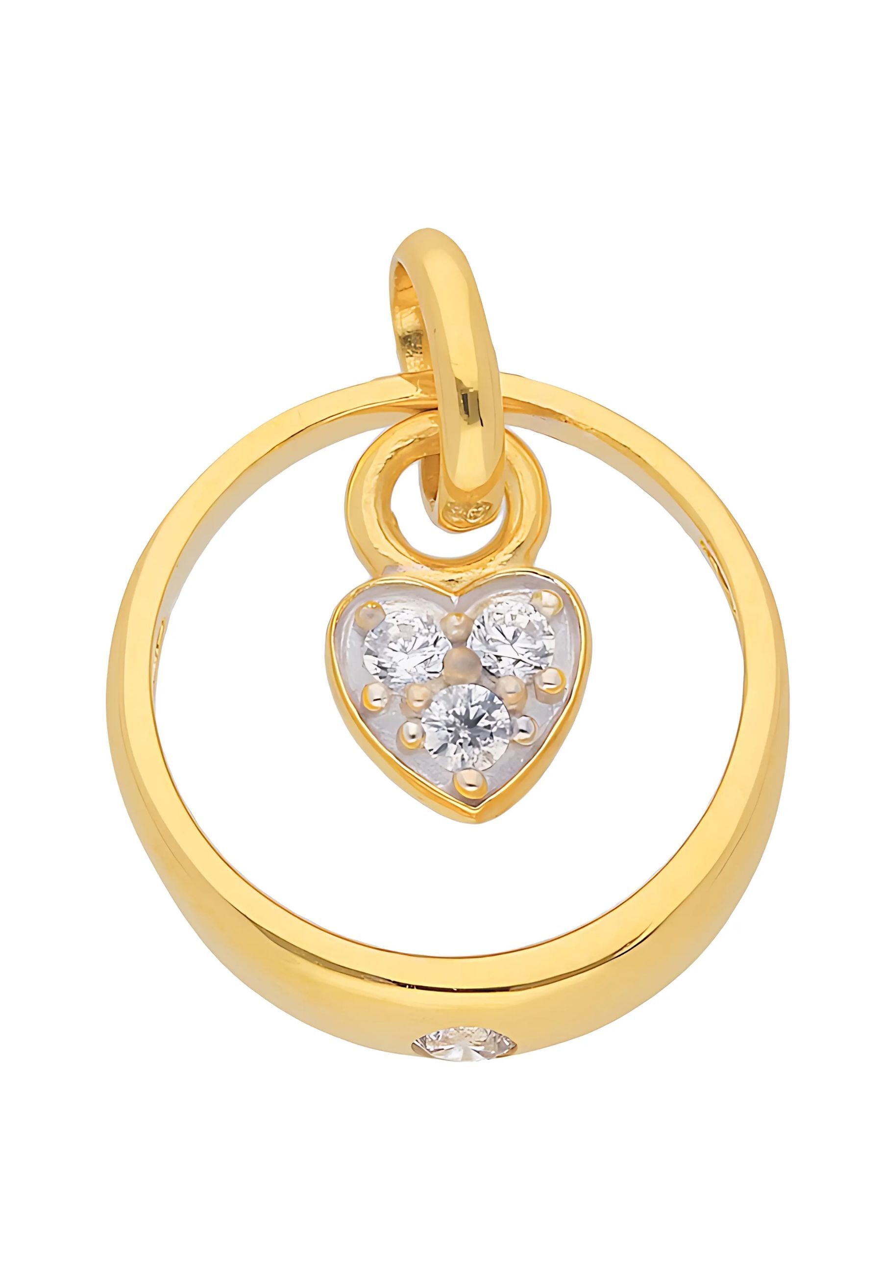 Adelia´s Kettenanhänger »Damen 333 Gold Anhänger Herz mit Zirkonia Ø 11,6 mm«, mit Zirkonia für Damen