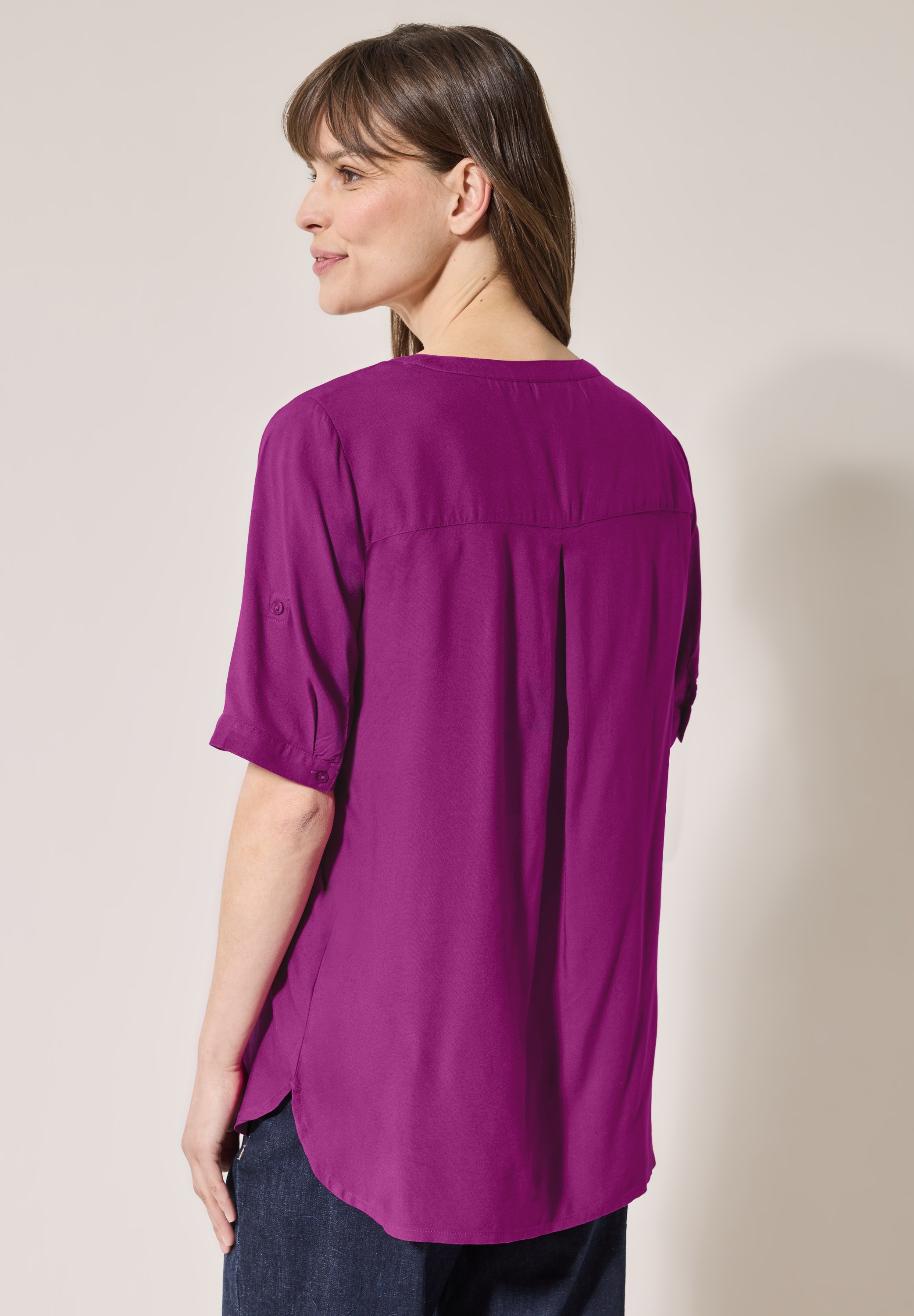 Cecil Shirtbluse, mit geschlitztem Rundhalsausschnitt