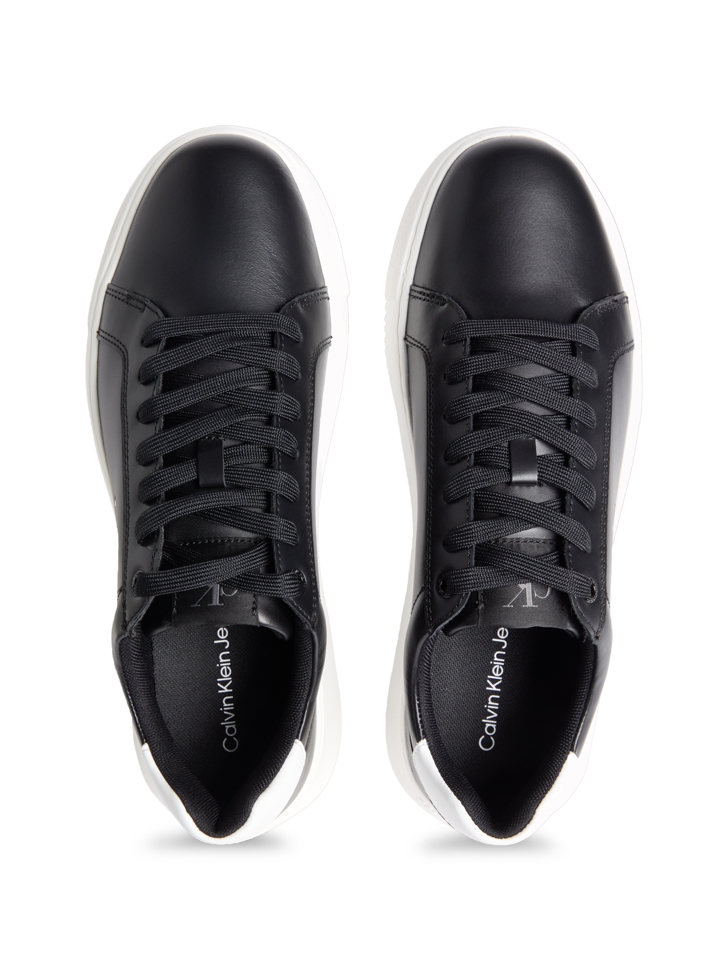 Calvin Klein Jeans Sneaker »CHUNKY CUPSOLE MONO LTH«, Schnürschuh, Halbschuh, Freizeitsneaker mit seitlichem Logo