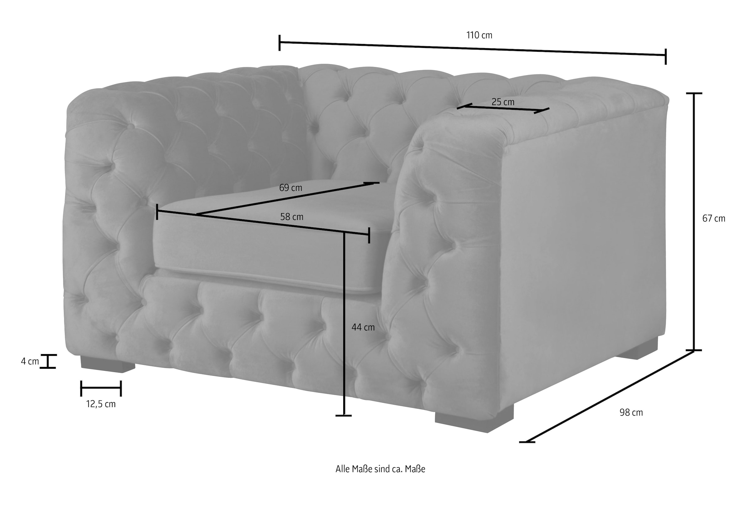 Guido Maria Kretschmer Home&Living Chesterfield-Sessel »Kalina«, mit klassischer Chesterfield-Knopfheftung, sehr hochwertige Qualität