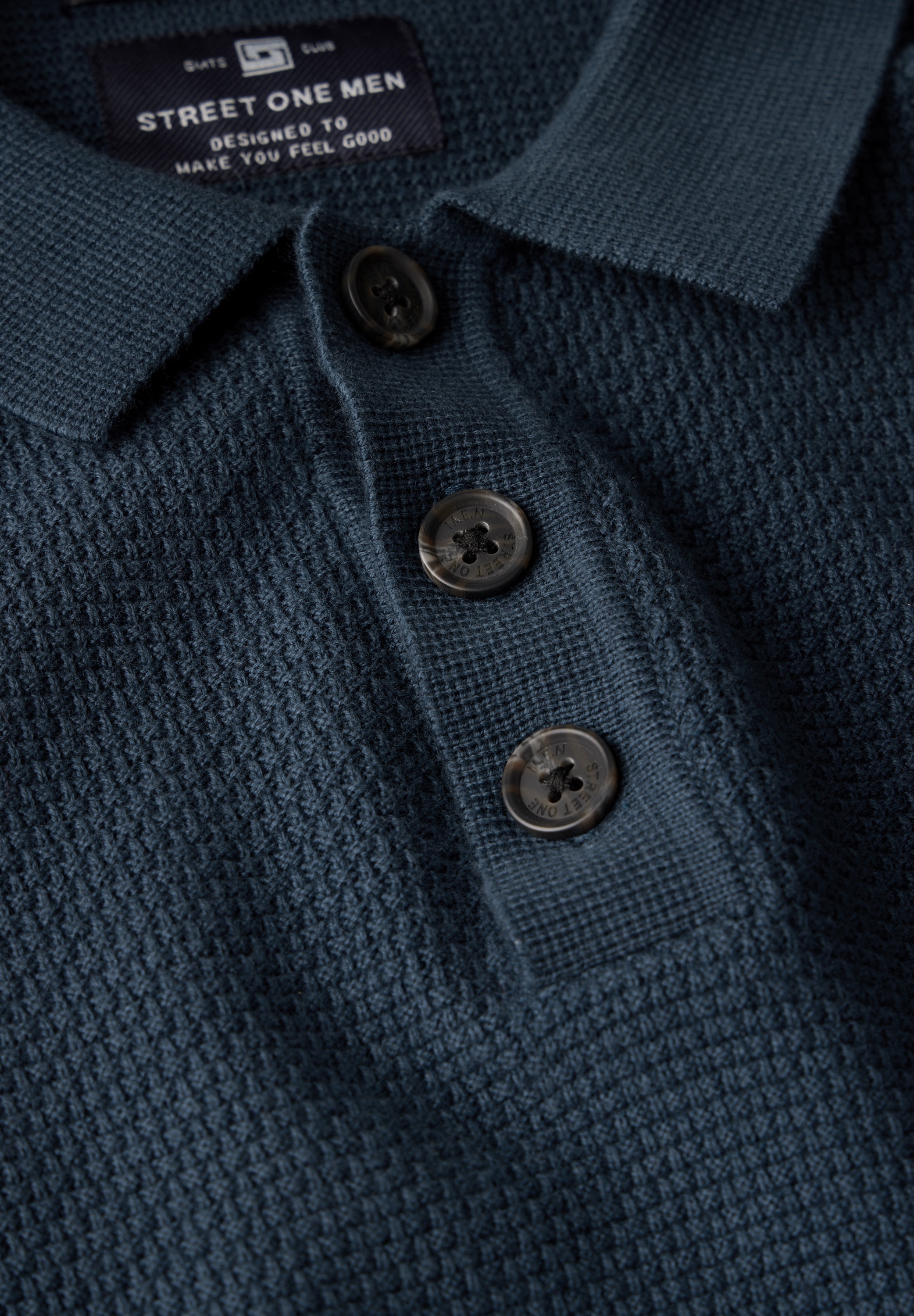 STREET ONE MEN Strickpullover, mit grober Struktur