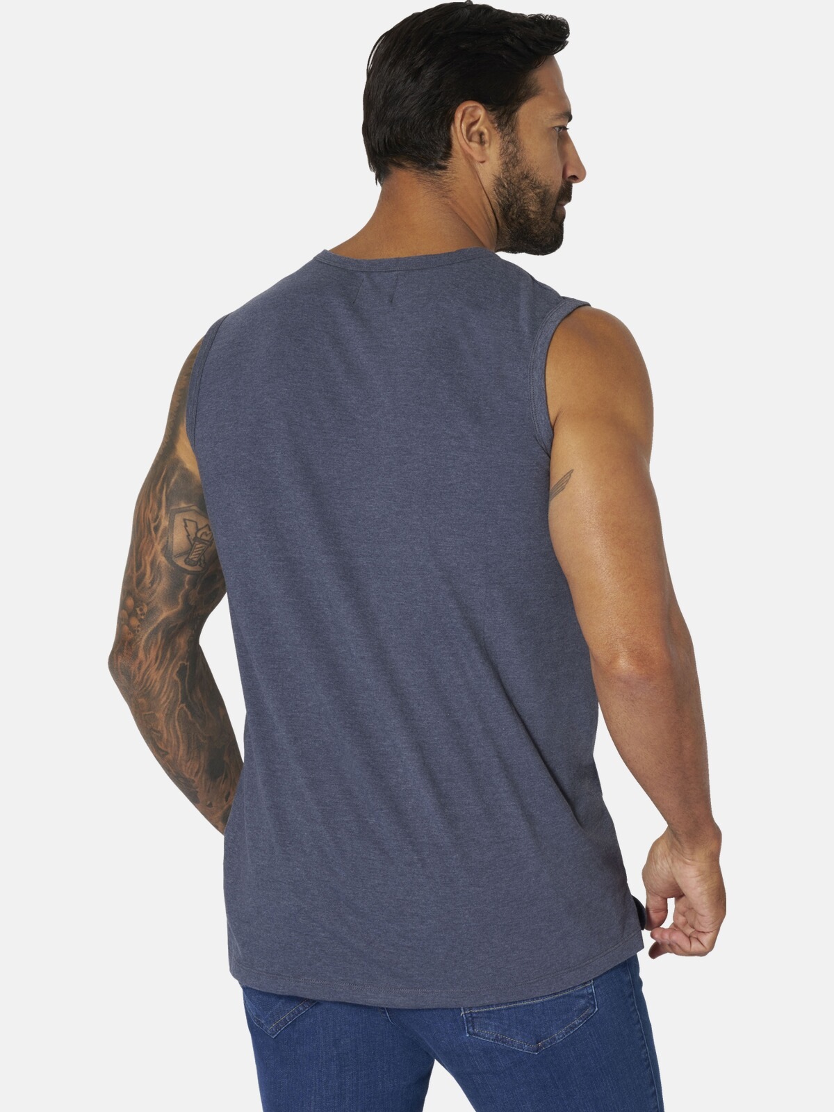 Muskelshirt JAN VANDERSTORM "Doppelpack Tanktop PORO", Herren, Gr. 7XL, blau (dunkelblau petrol), Obermaterial: 70% Baumwolle CO. 30% Polyester COOLMAX PES(Coolmax)., Shirts 3