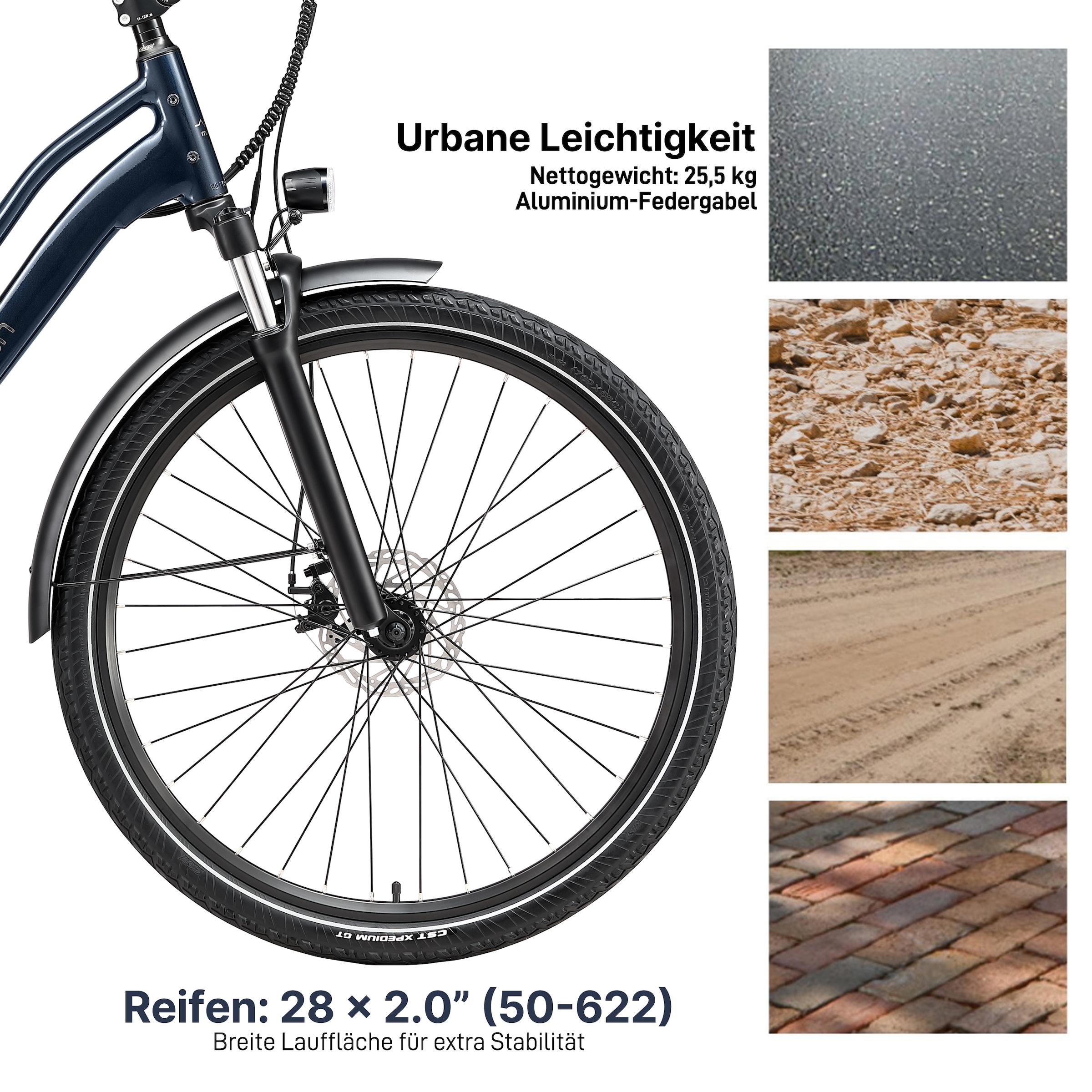 Maxtron »Maxtron Urban 7 E-Citybike 28 Zoll« 7 Gang Shimano Altus Schaltwerk Kettenschaltung Heckmotor 250 W Packung,  Tiefeinsteiger für Damen
