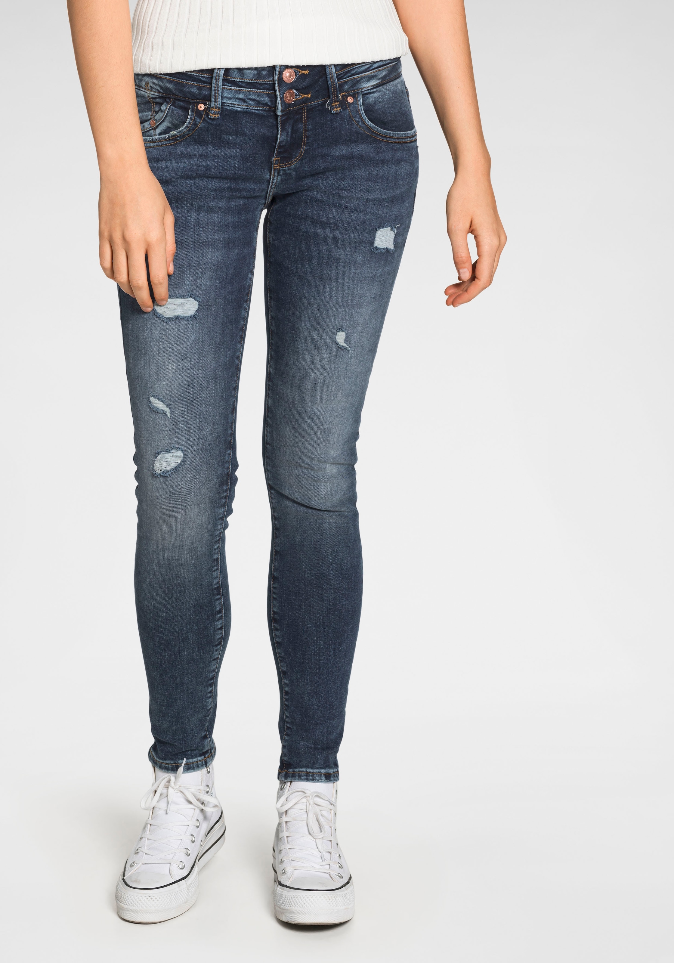 | Bein, und bestellen »Julita Leibhöhe mit niedriger Skinny-fit-Jeans extra-engem X«, Stretch-Anteil BAUR LTB