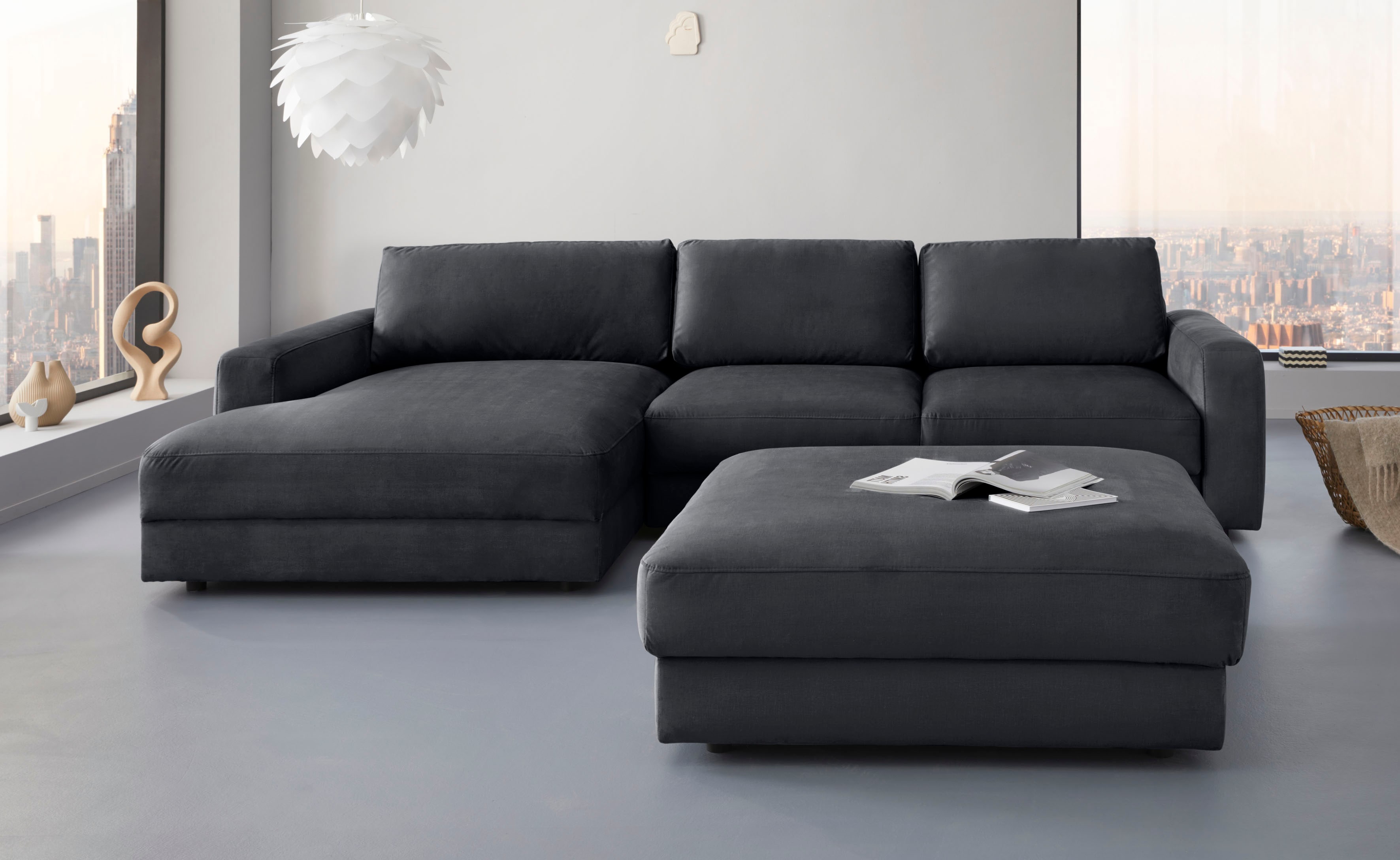Home affaire Ecksofa "Bloomfield, bequem und elegant, Breite 303cm, L-Form" mit Bettfunktion und Bettkasten, Unser Dauertiefpreis