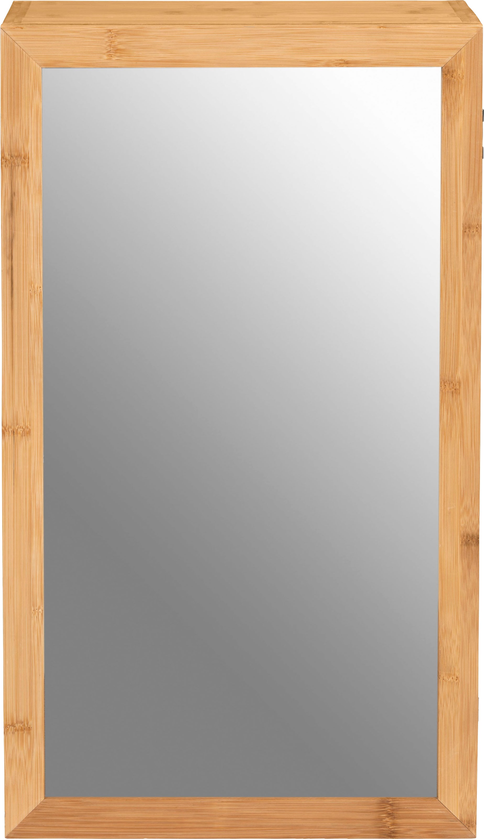 WENKO Badregal »Bambusa«, mit zwei BAUR | bestellen und Magnetverschluss Spiegel, Mittelböden