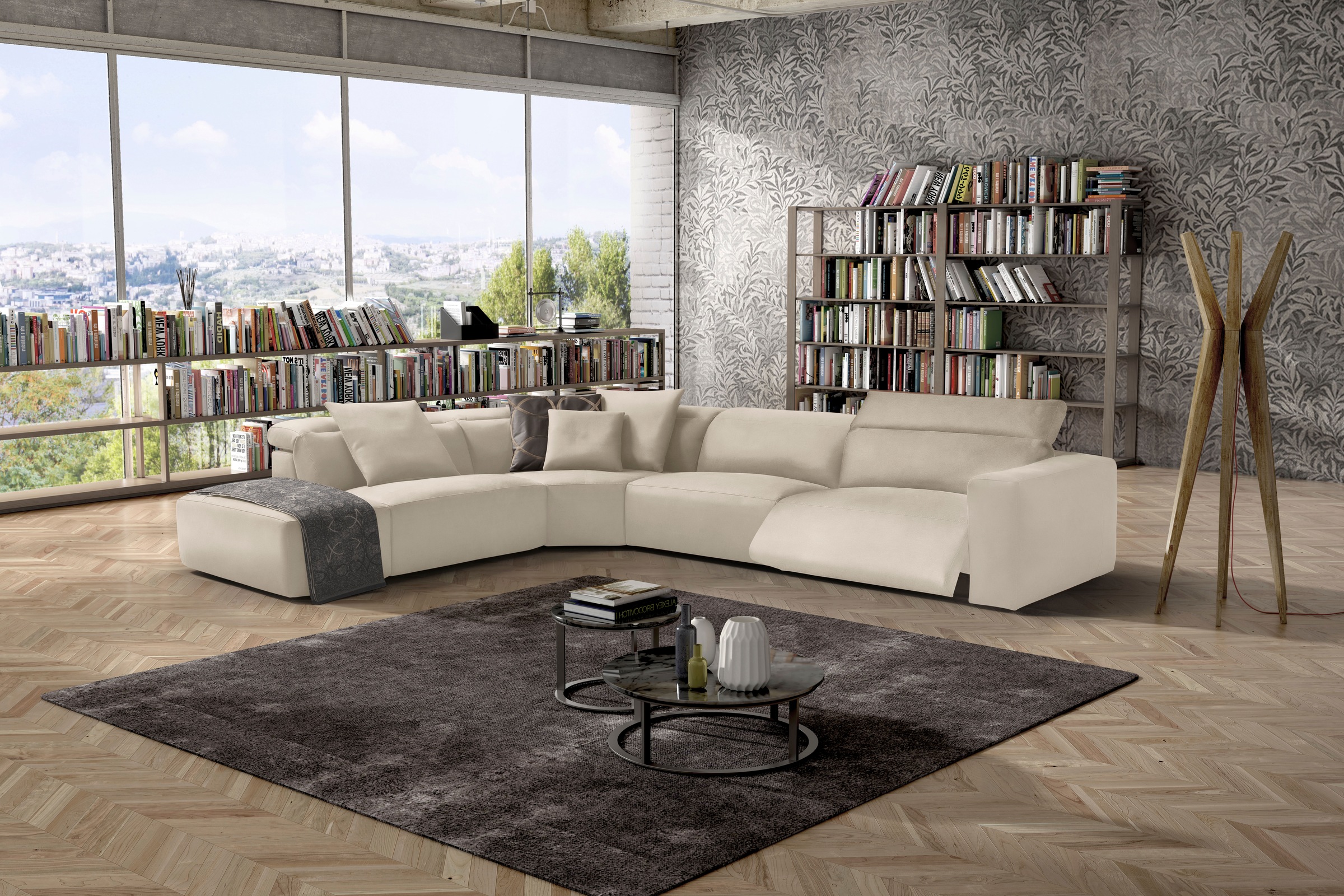 Egoitaliano Ecksofa »Beverly, extravangantes Designsofa mit erstklassigem Sitzkomfort«, wahlweise mit elektrischer Relaxfunktion, Kopfteilverstellung