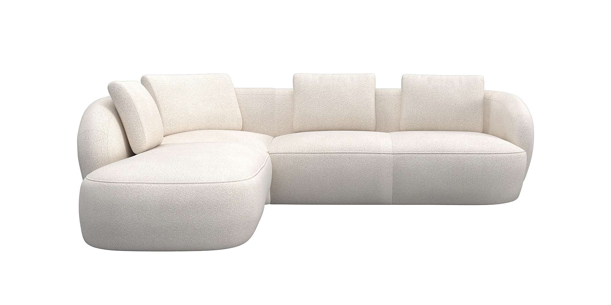 FLEXLUX Ecksofa "Torino, rund, L-Form, Sofa-Ecke mit Ottomane", Modernes, o günstig online kaufen