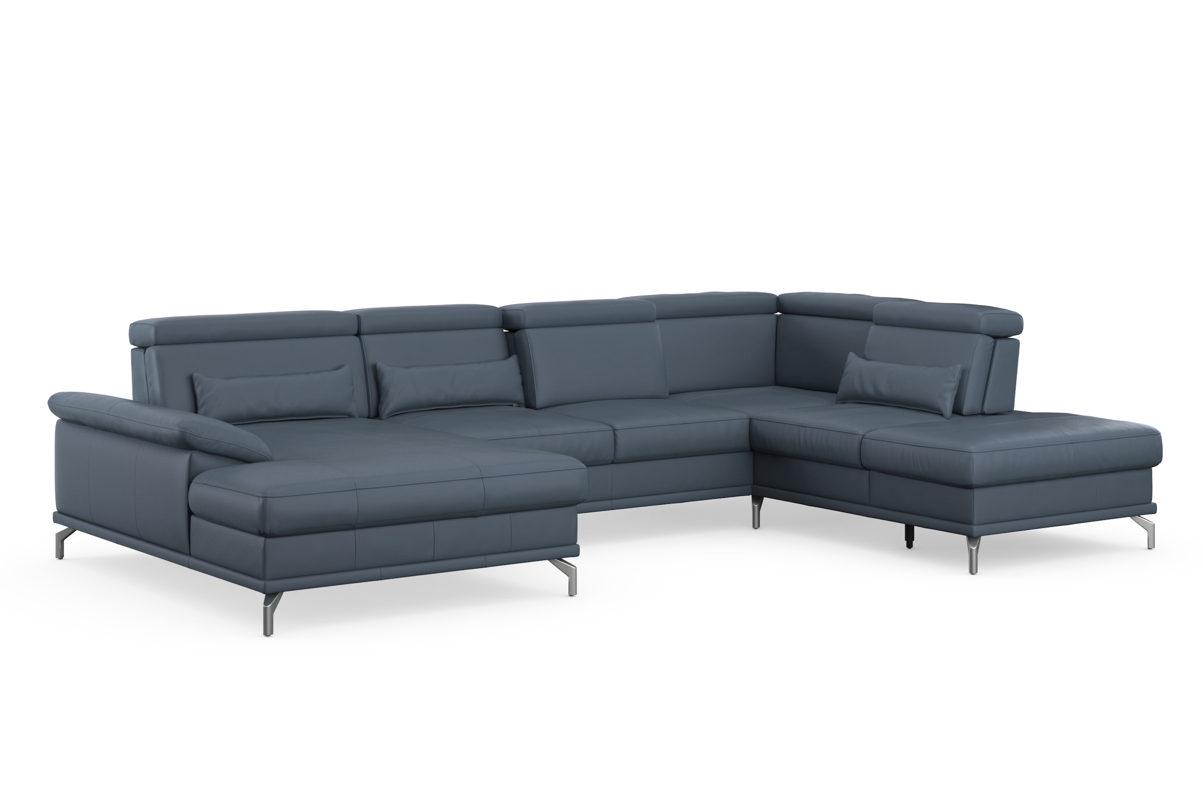 sit&more Wohnlandschaft »Cabrio U-Form, mit Sitztiefenverstellung, Arm- und Kopfteilverstellung«, 3 Nierenkissen, Federkern, optional Bettfunktion und Stauraum