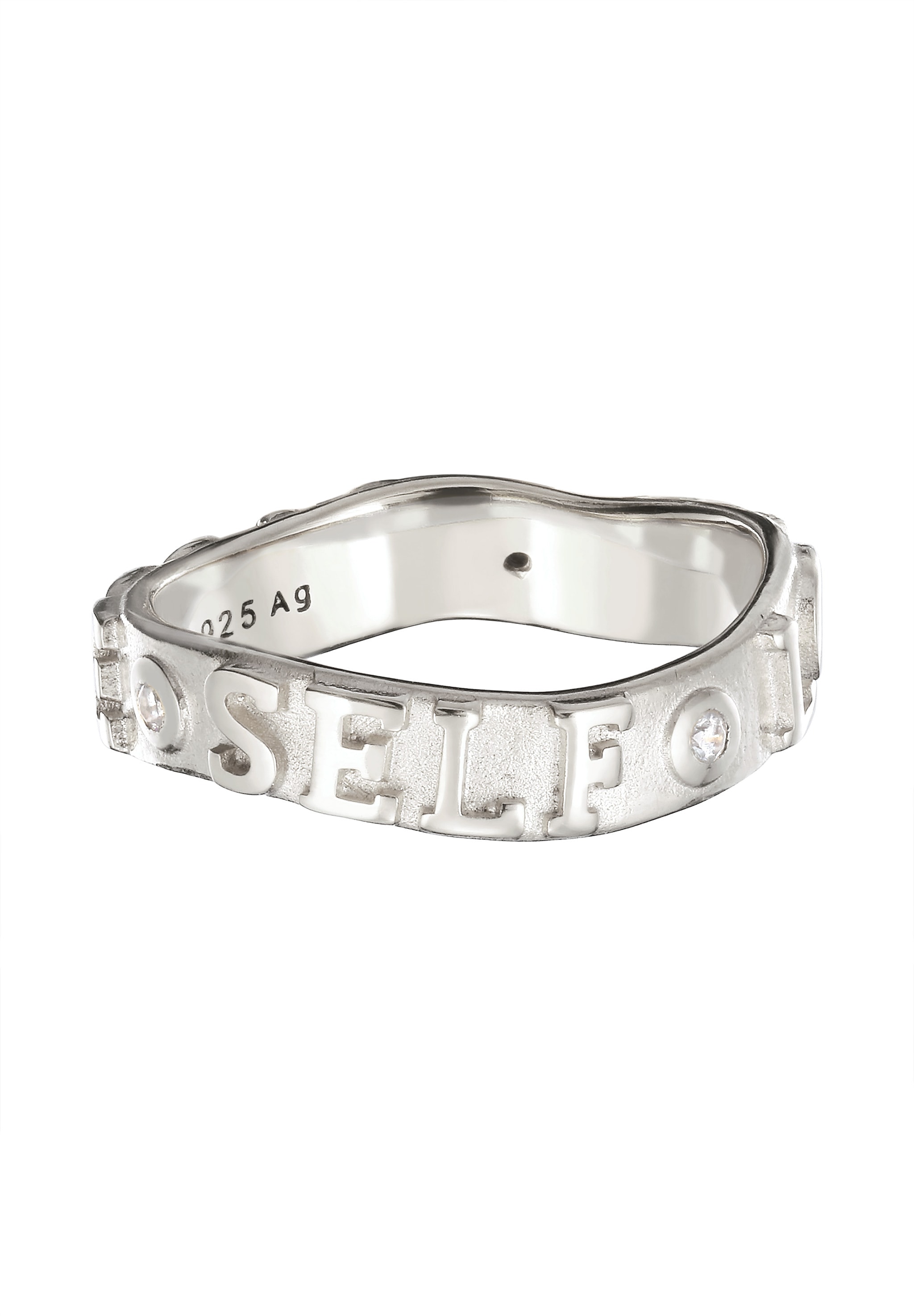 Elli Silberring »Ring Ring mit Zirkonia Weiß MORE SELF LOVE 925 Sterling Silber«