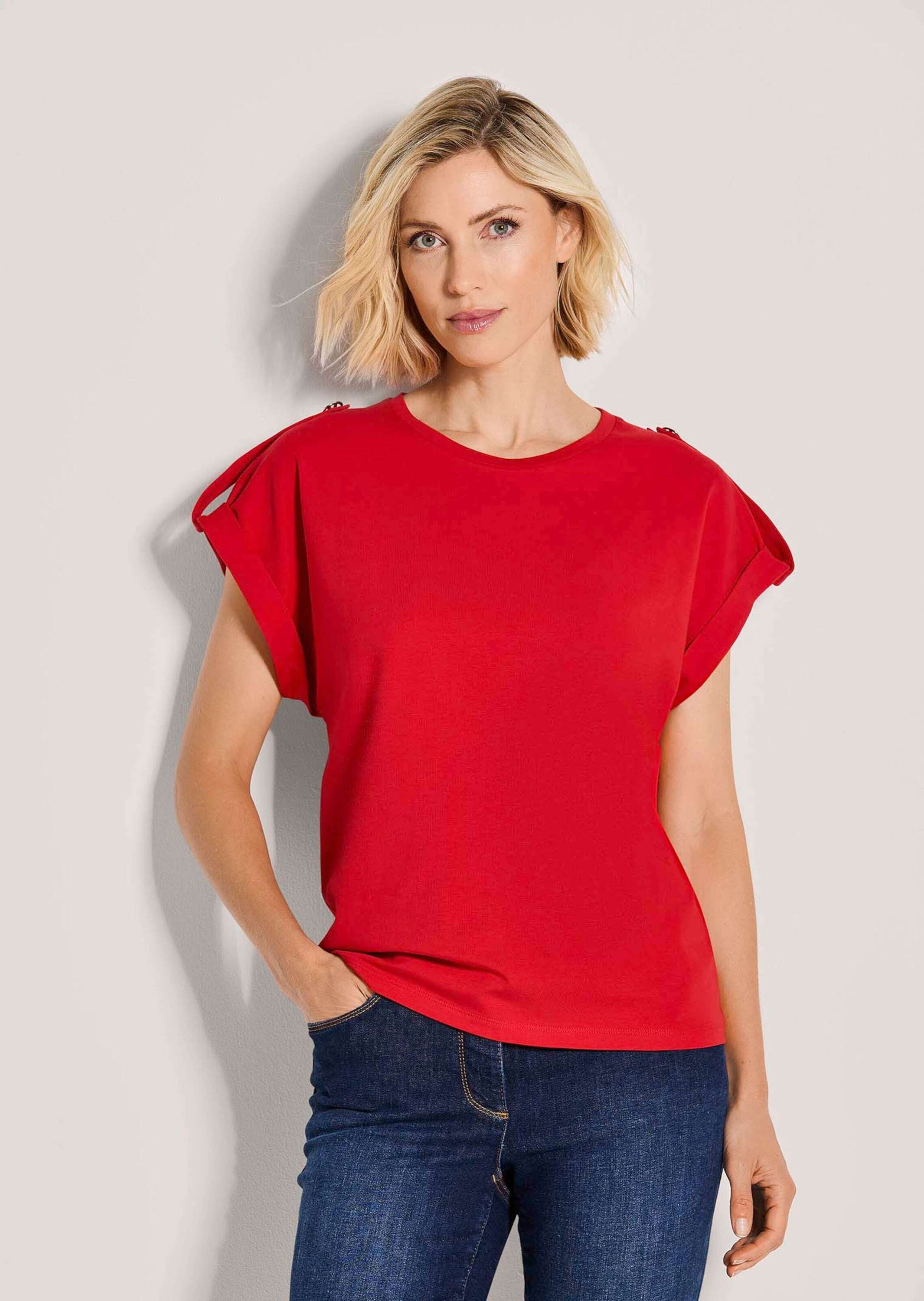 Madeleine Basic Short Sleeve Shirt Red 38 2
